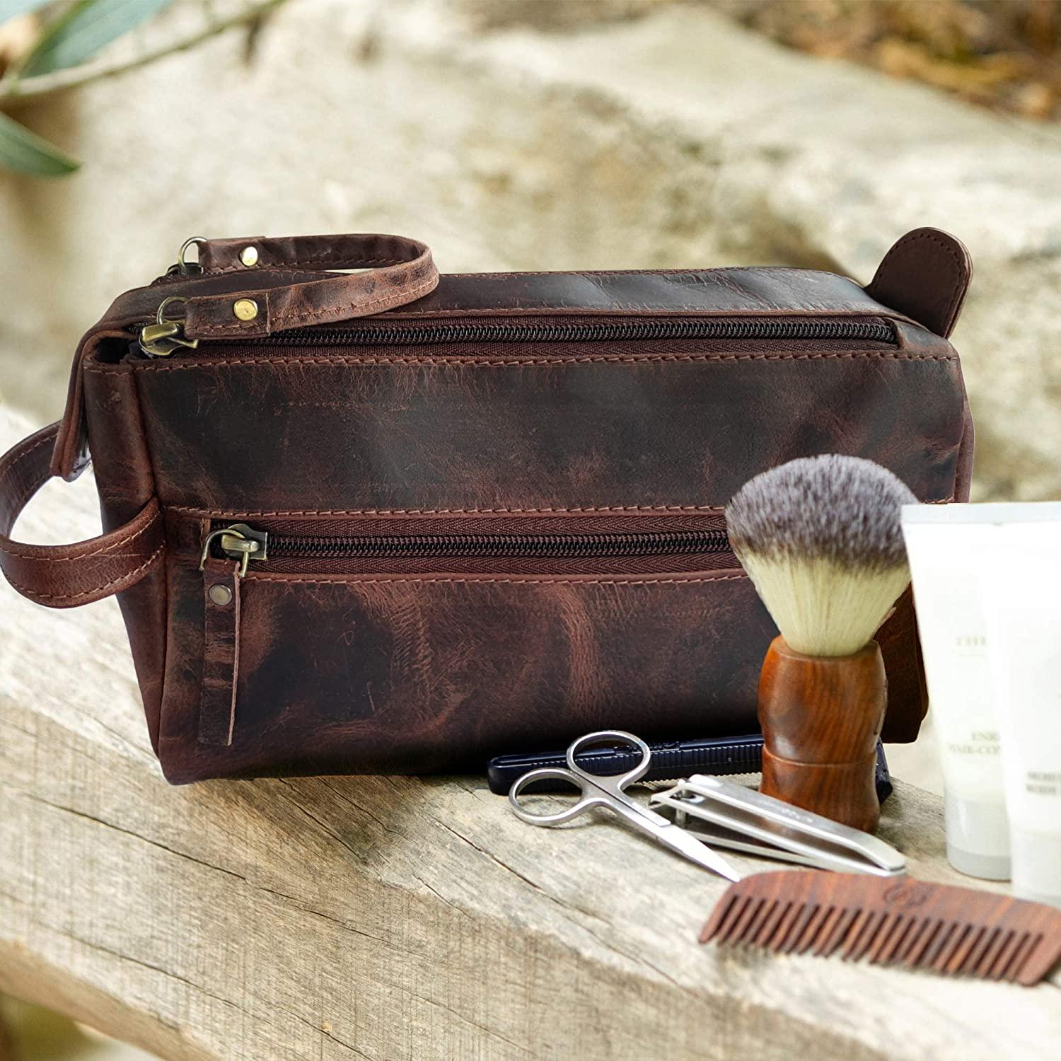 Personalized Canvas Dopp Kit, Shaving Kit, Mens Toiletry Bag Monogrammed,  Unique Groomsmen Gift
