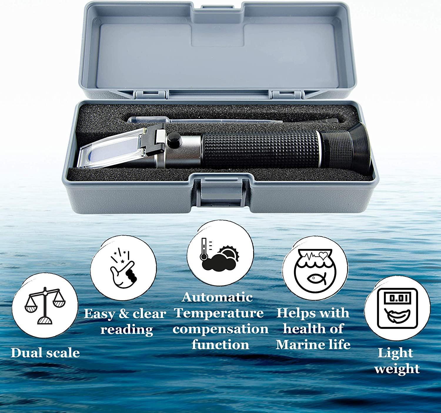 JOR Refractometer, DualRange Scale Device to Measure Salinity and