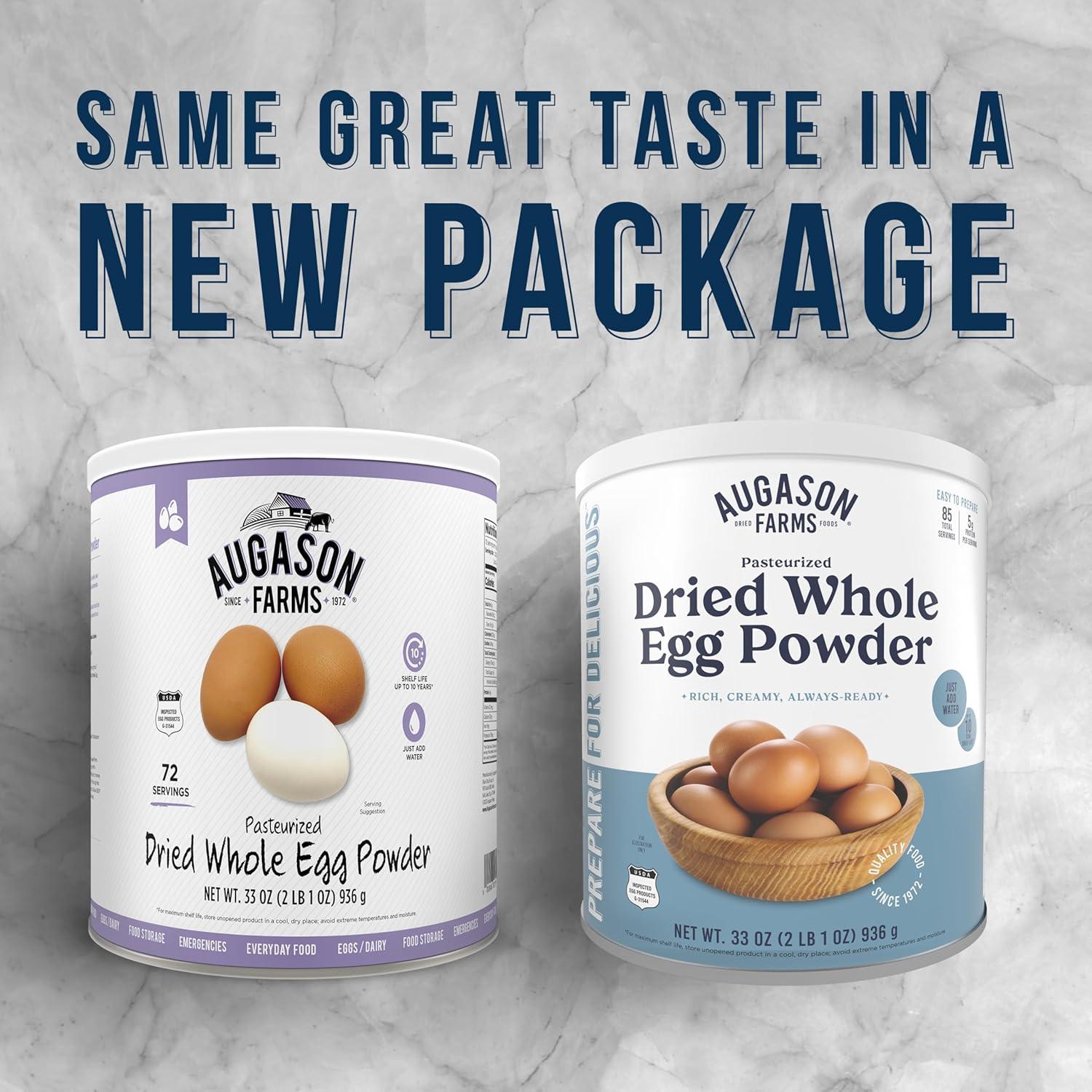 Augason Farms Dried Whole Egg Product - 2lbs No. 10 Can | Long