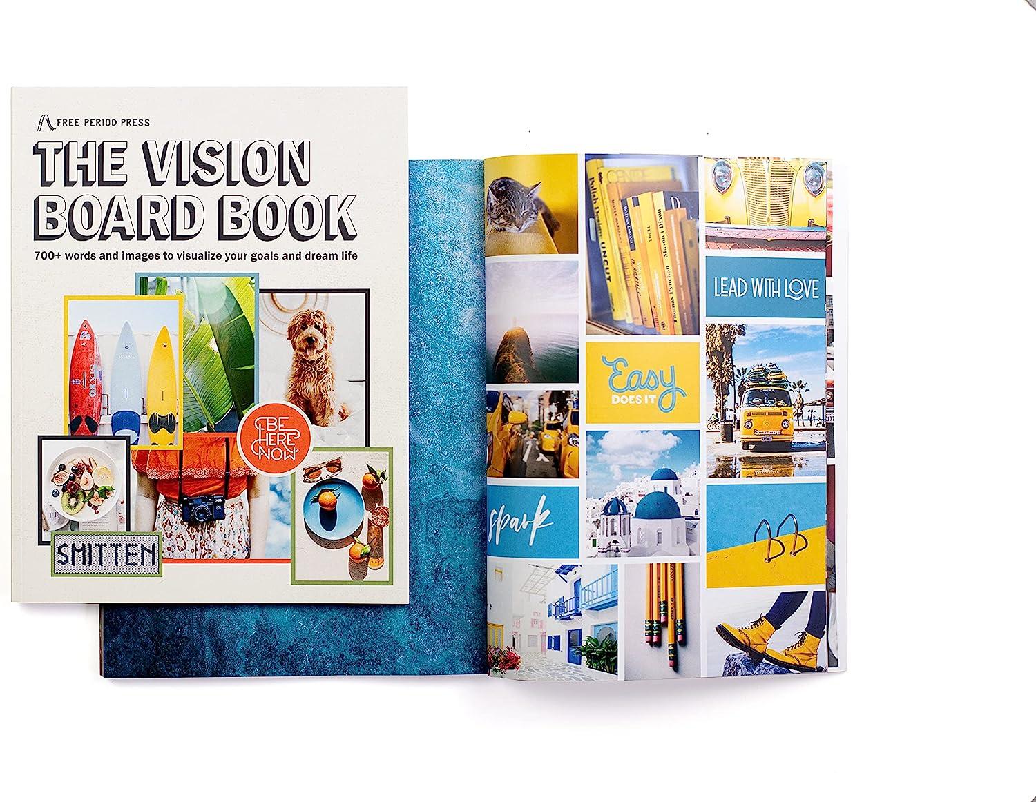 Free Period Press Vision Board Book, 700+ Words & Images in All Categories,  for Visualizing Your Life Goals & Dreams, Playful, Stylish and Diverse  Pictures for Collage Making & Scrapbooking Adults