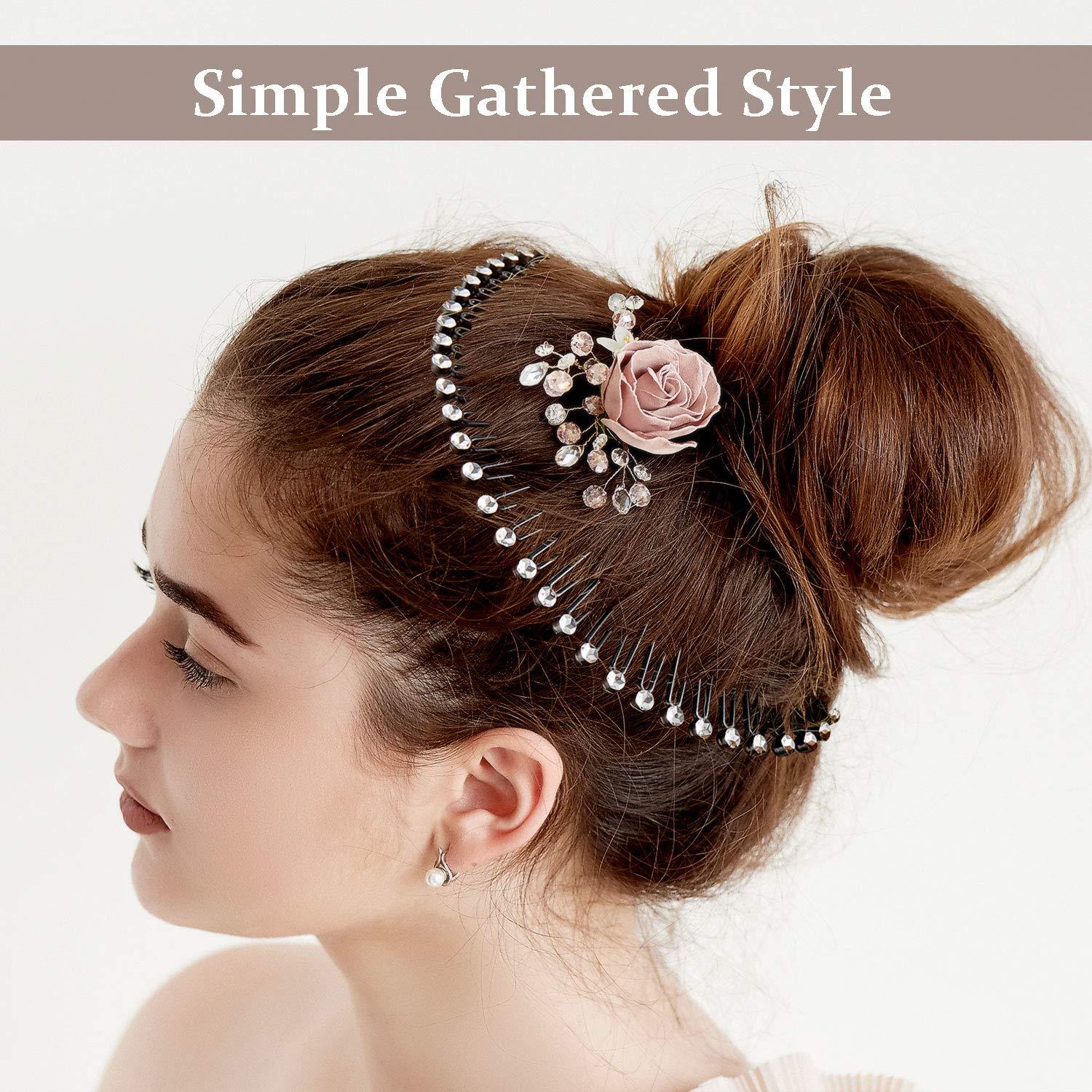 14-Piece Full Circular Stretch Comb Headbands for Women and Girls