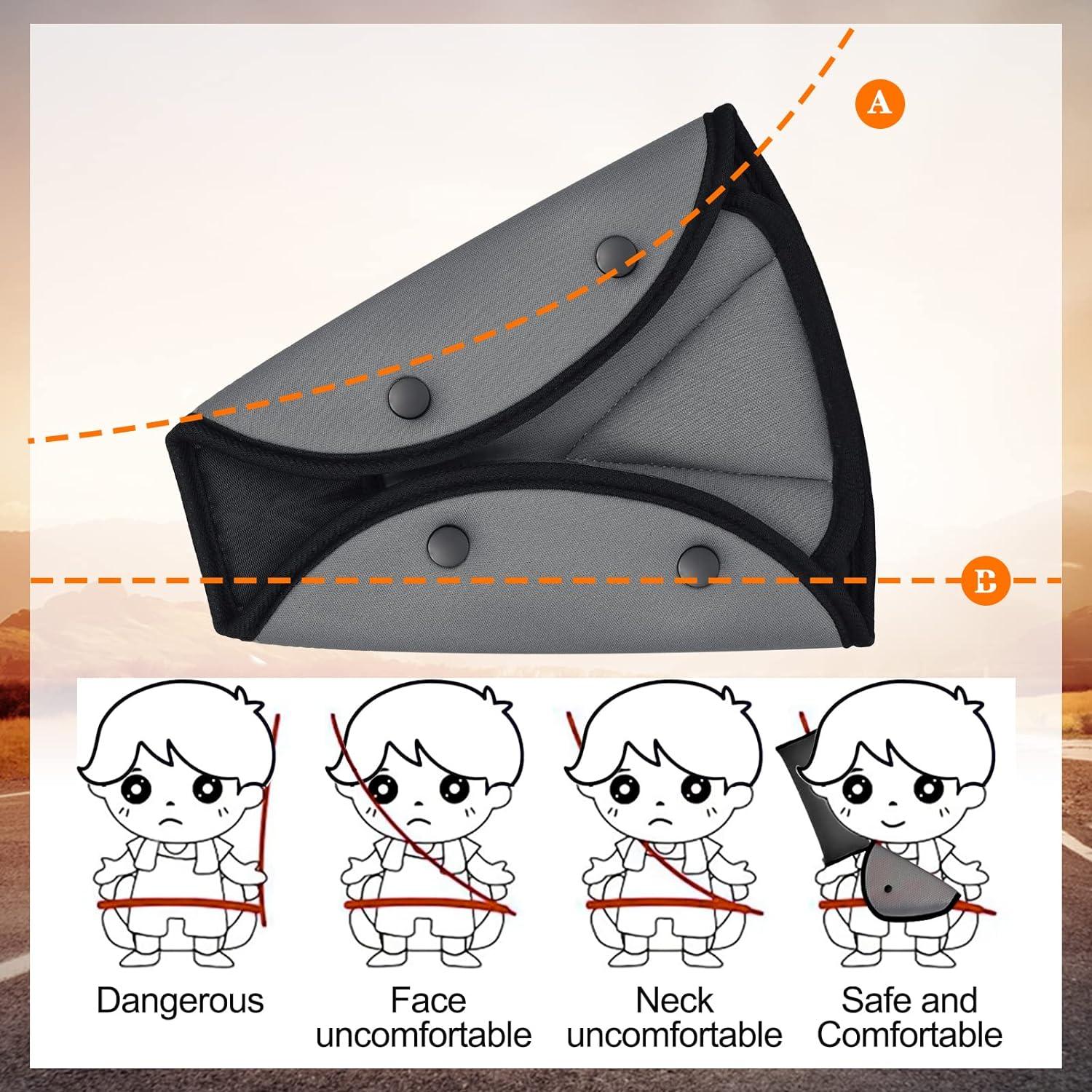 FGen Child Safety Belt Cushion, 2 Removable Pillow Shoulder Pads, 2