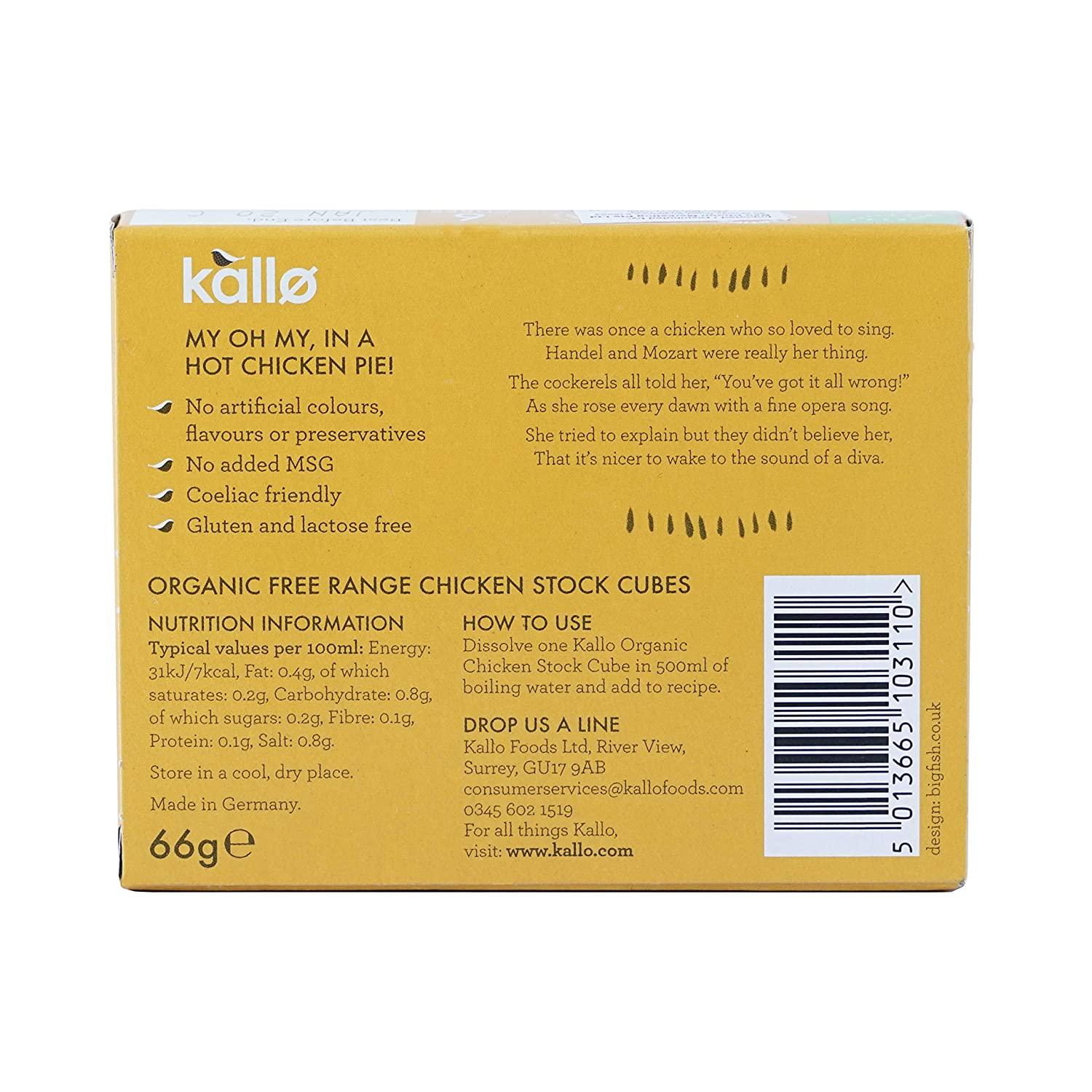 Kallo Just Bouillon Chicken Stock Cubes 84g