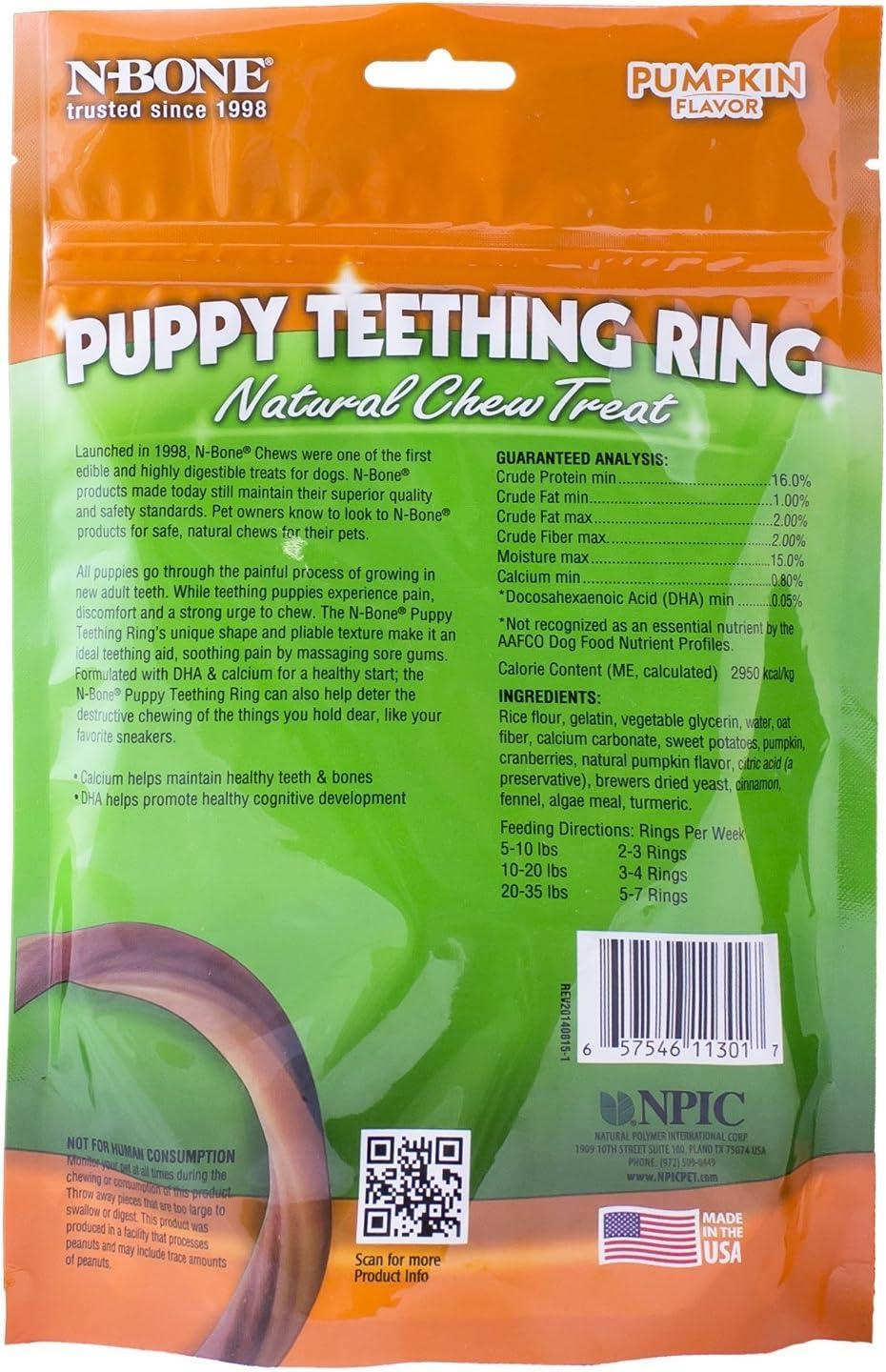 NBone Puppy Teething Ring Pumpkin Flavor (12 Pack)