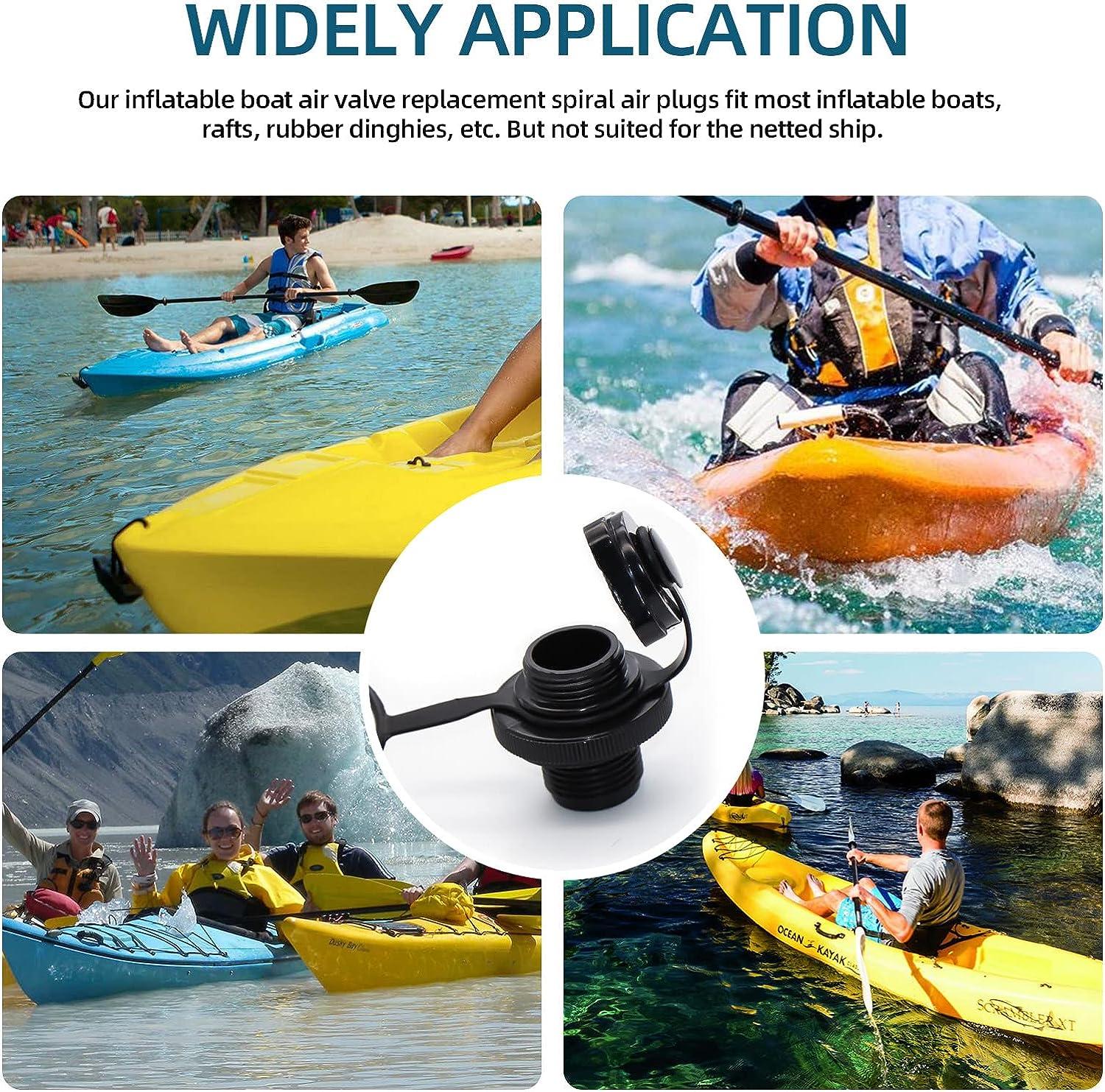 Inflatable Boat Air Valve, 2PCS Inflatable Boat Spiral Air Plugs Marine
