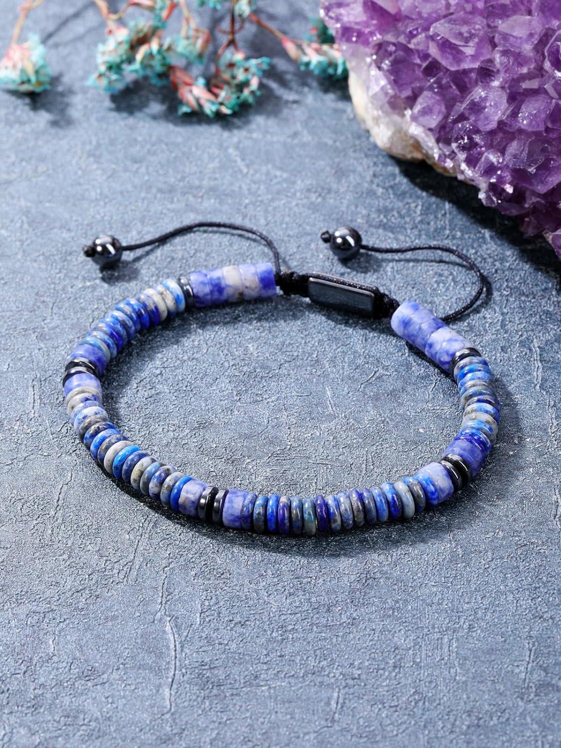 JSDDE Set Di Braccialetti In Cristalli Naturali, Quarzo Rosa E Giada Bianca, Con Ciondolo Foglia Di Loto, Regalo Per Donna In Sacchetto Di Velluto - 2