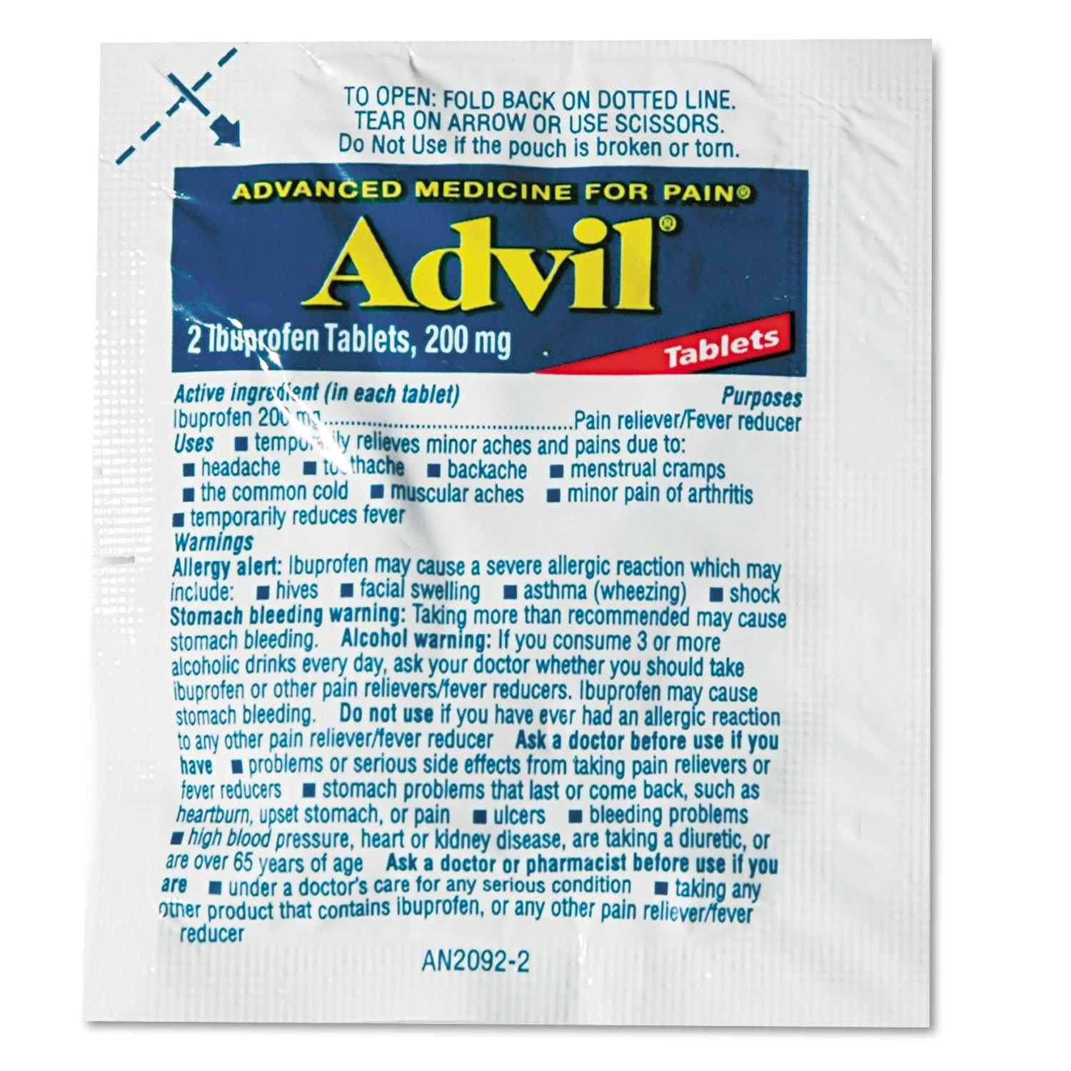Advil SingleDose Ibuprofen Tablets Refill Packs 30 Packets/Box