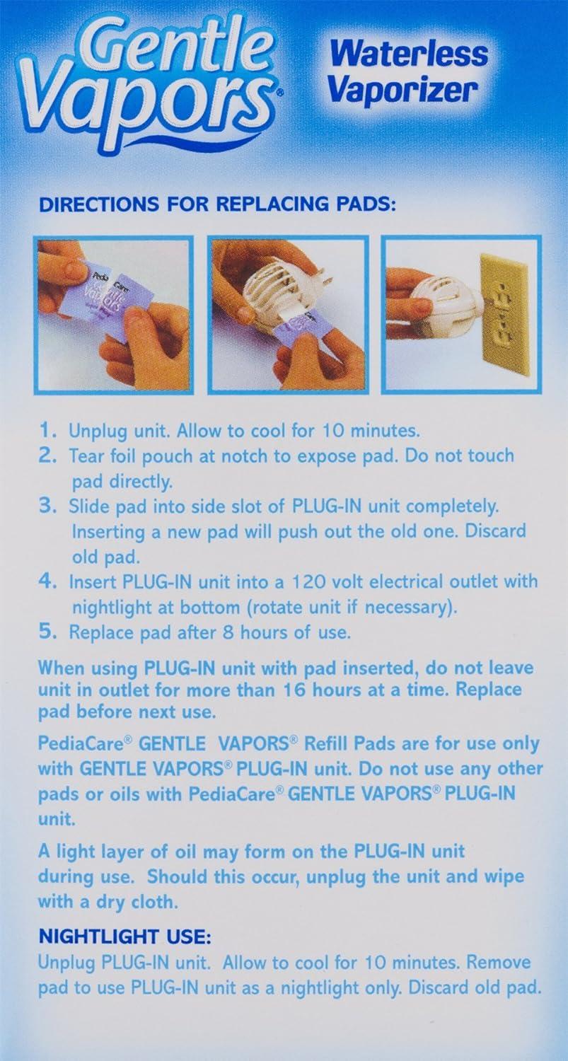 Pediacare Gentle Vapors Plug In Unit Waterless Vaporizer with 5 Refills