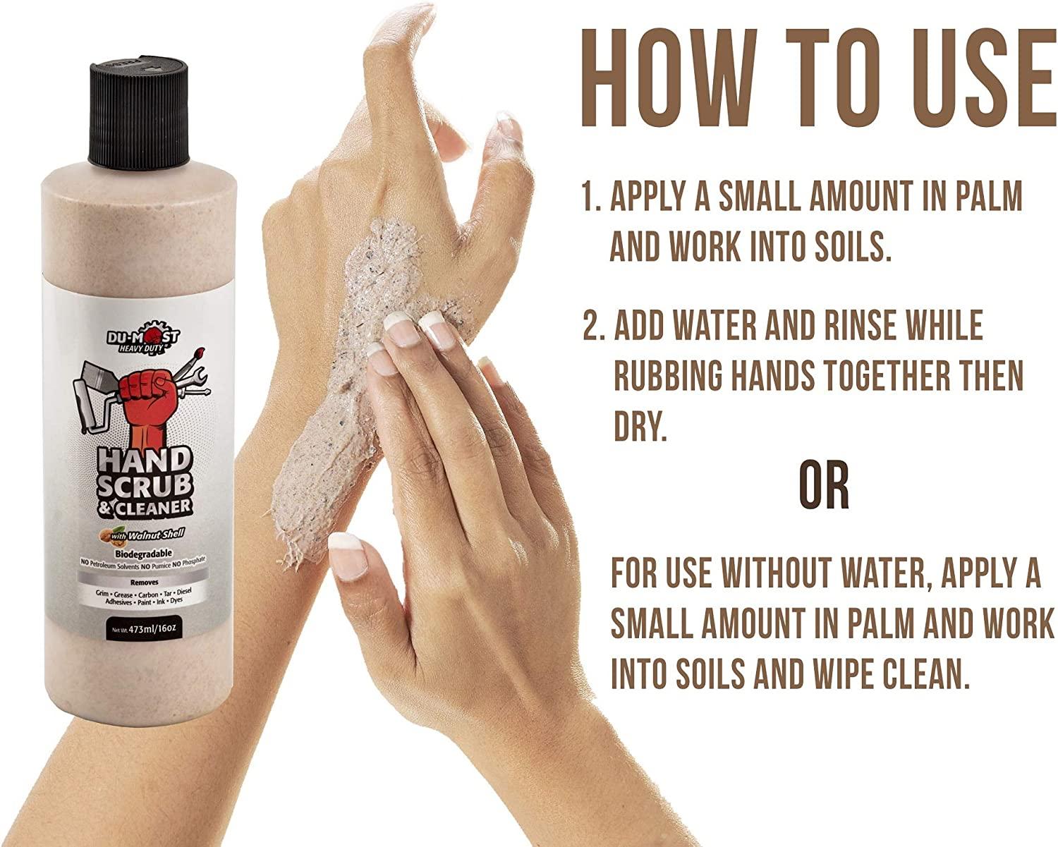 DUMOST Heavy Duty Hand Scrub & Hand Cleaner with Walnut Shell, Removes