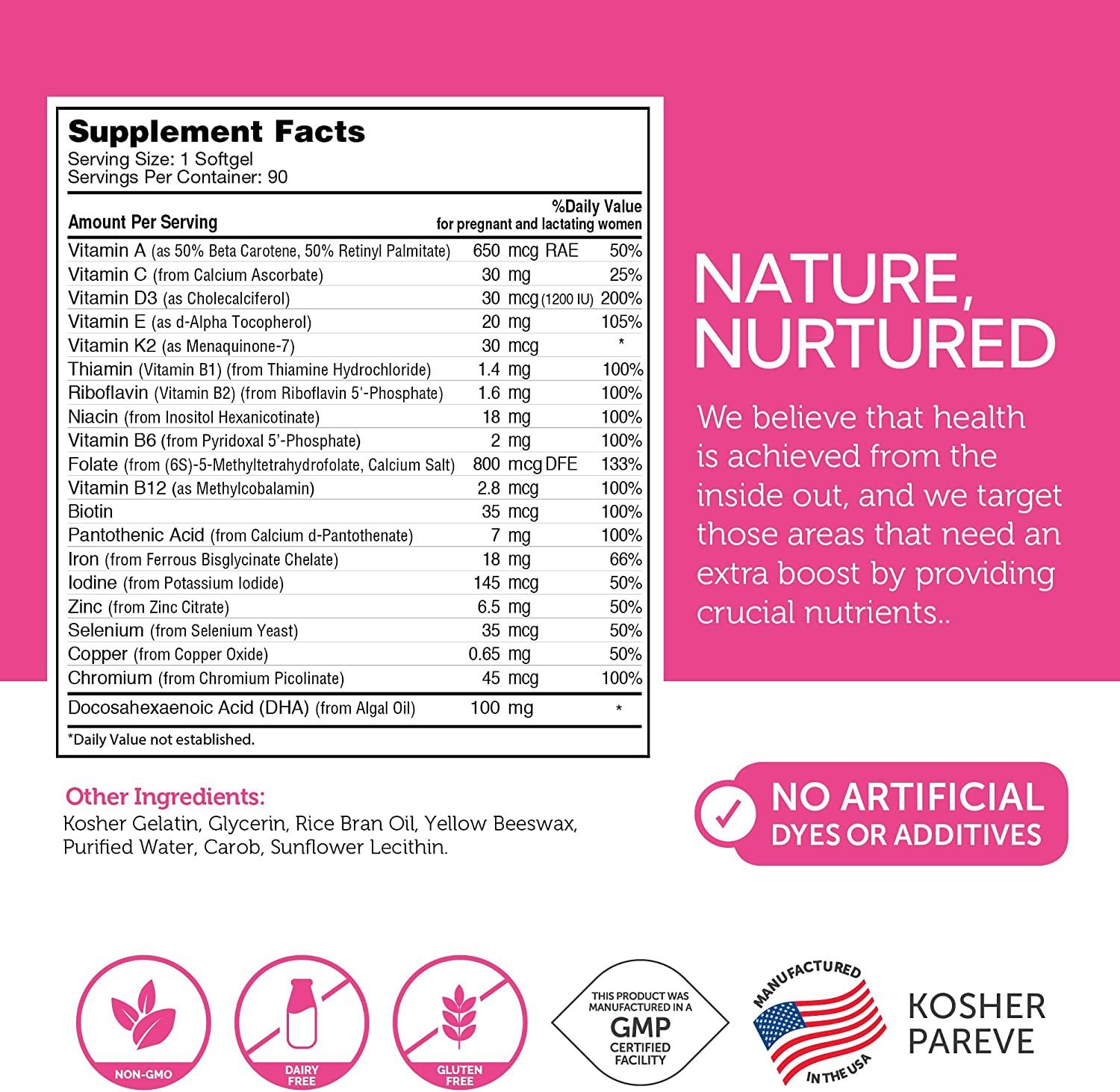 Zahler Mighty Mini Prenatal Vitamin with DHA & Folate Certified