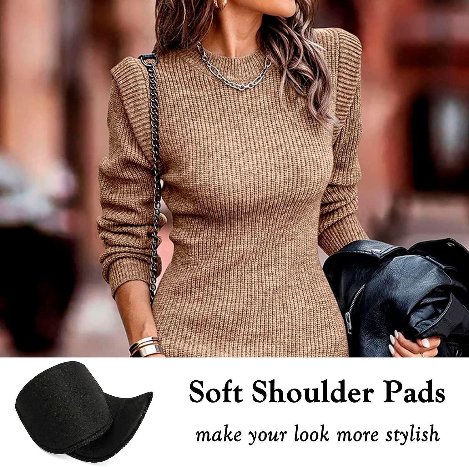 Shoulder Pads 4 Pairs, Sponge Shoulder Pads Cotton Shoulder Pad Shoulder  Enhancer Sewing Foam Pad Covered Set-in Insert for Women Men Jacket Blazer