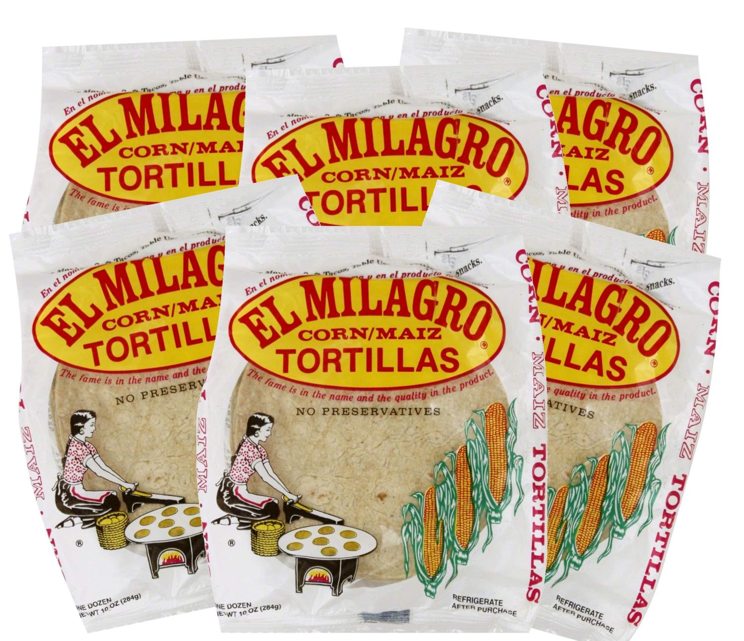 El Milagro Classic Corn Maiz Natural Soft Tortillas 6 Pack