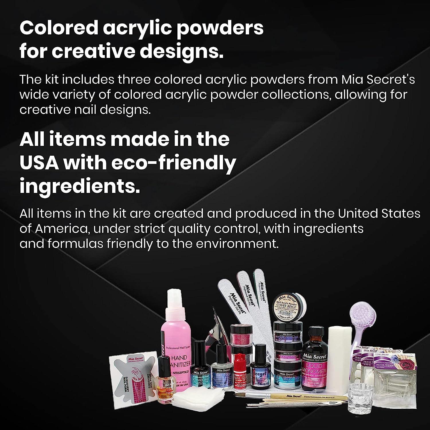 YEVYO Acrylic Nail Kit, 3 Color Acrylic Powder And India | Ubuy
