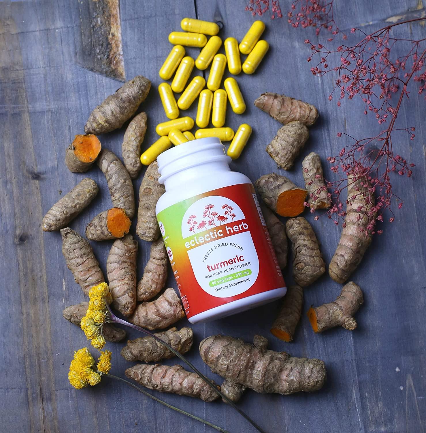 Eclectic Institute Raw Fresh FreezeDried Turmeric 395 mg 90 NonGMO