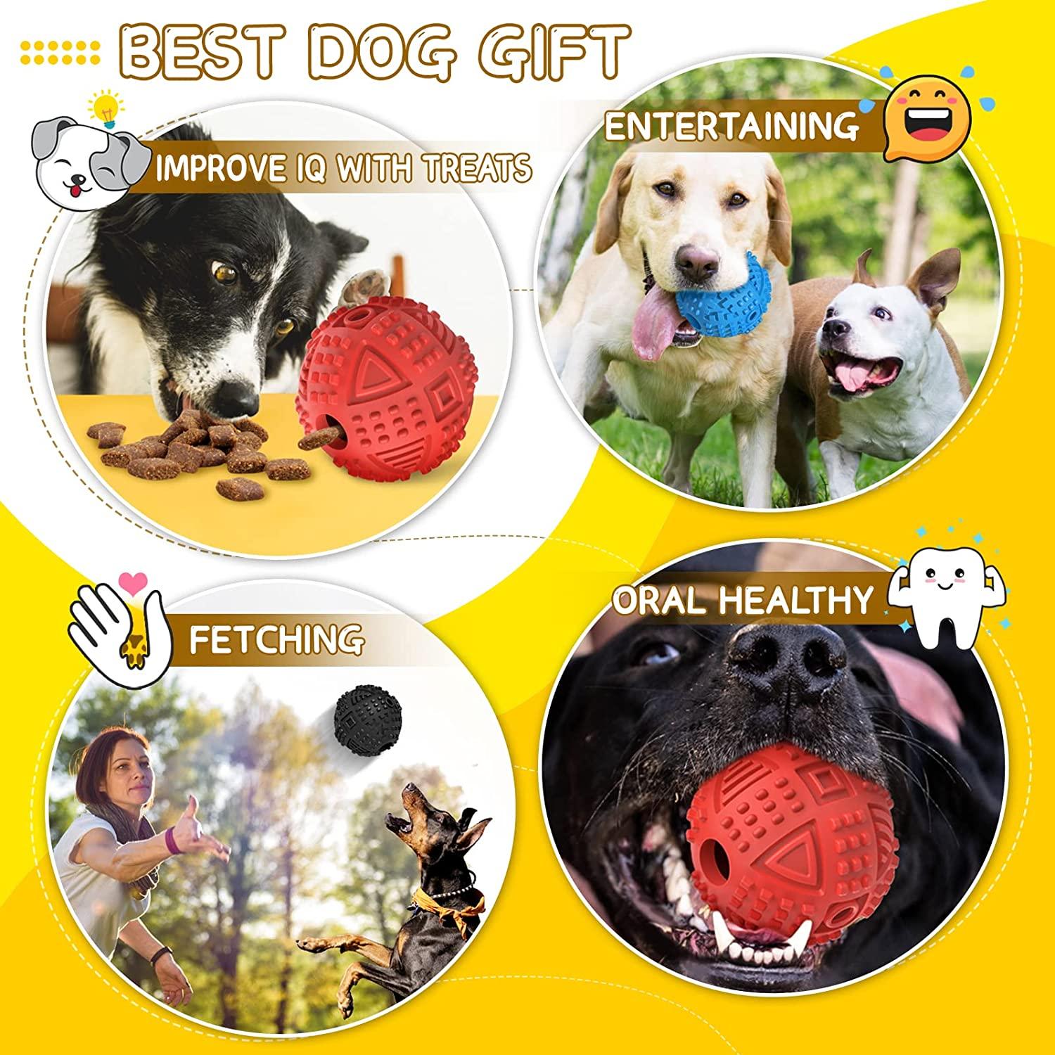 atogafigo dog balls 5.6 inch treat dispensing dog toys for aggressive  chewers large breed, puzzle dog