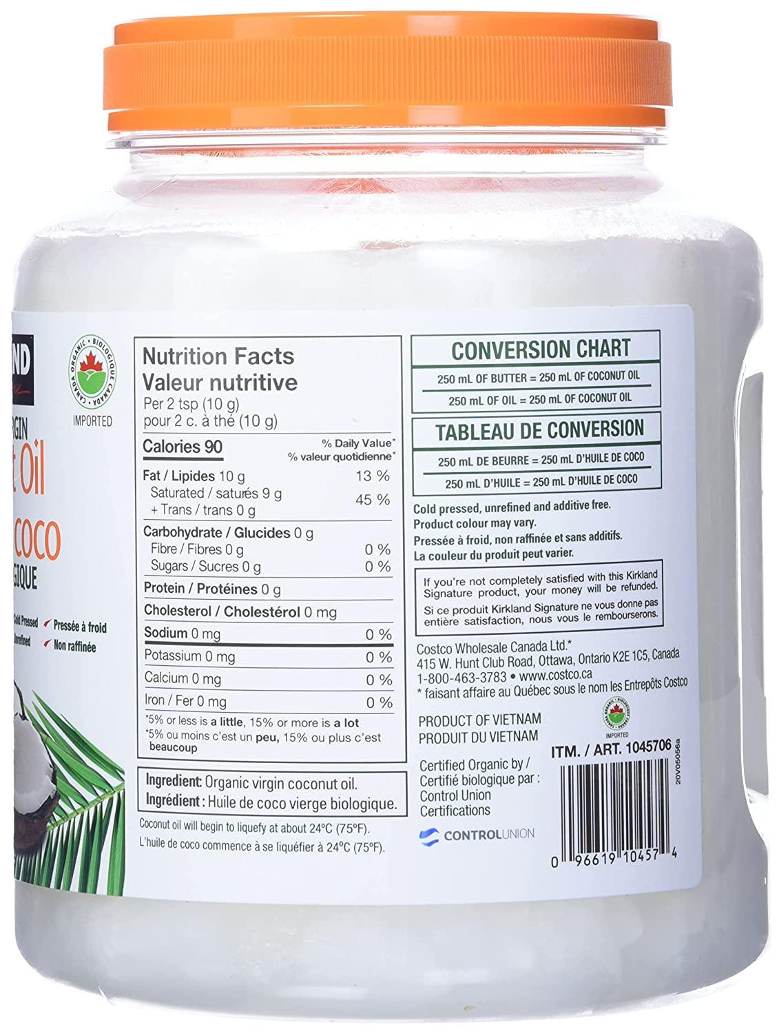 Kirkland Signature Organic Coconut Oil 84 Fl. Oz. Pure & Unrefined