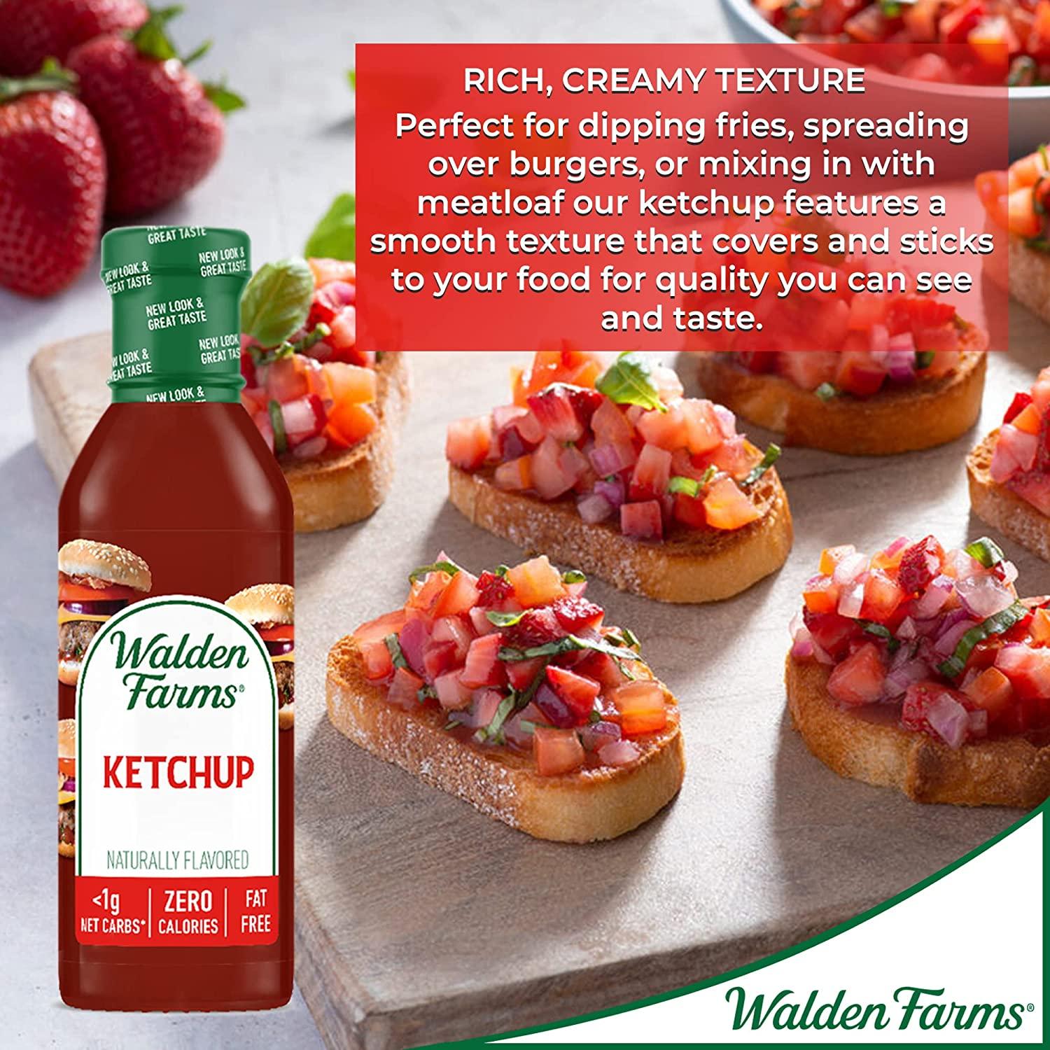 Walden Farms Ketchup 12 oz. Bottle Fresh Natural Sun Ripened Tomatoes