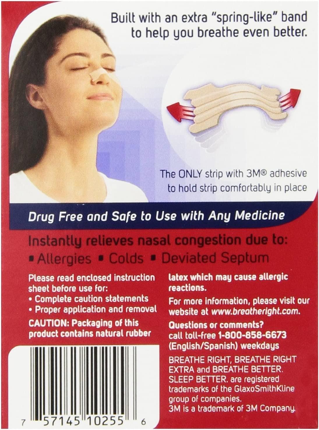 Breathe Right Nasal Strips Extra 26Count Box Pack of 4 Breathe