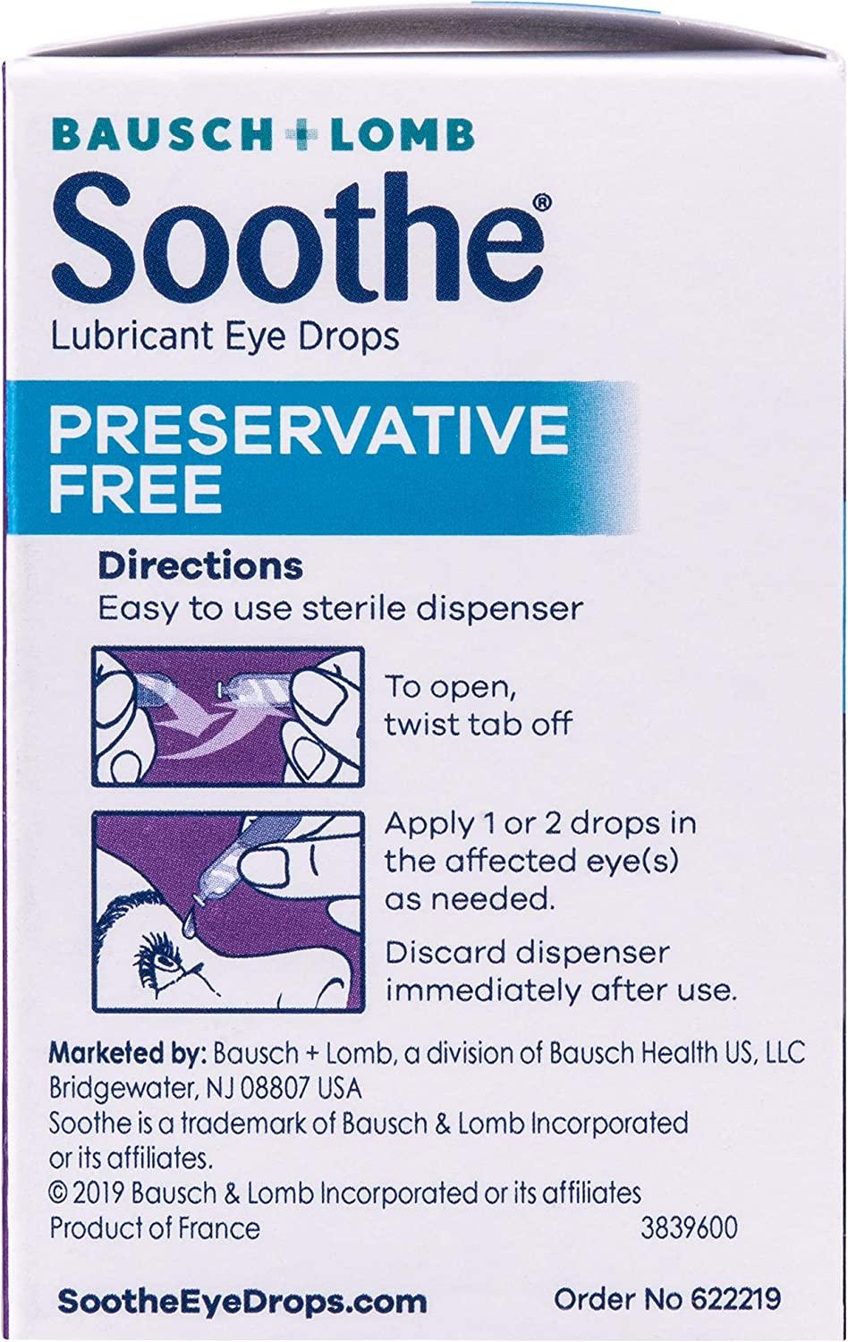 Bausch + Lomb Soothe Lubricant Eye Drops Preservative
