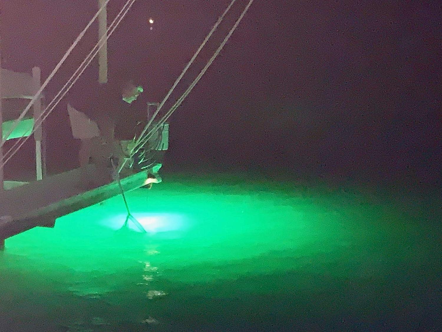Black Night Fishing Underwater Fishing Light 15,000 LUMENS Green