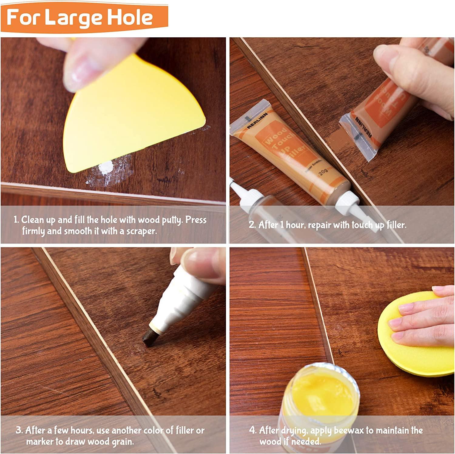 REALINN Wood Furniture Repair Kit Set of 28 Touch Up Markers