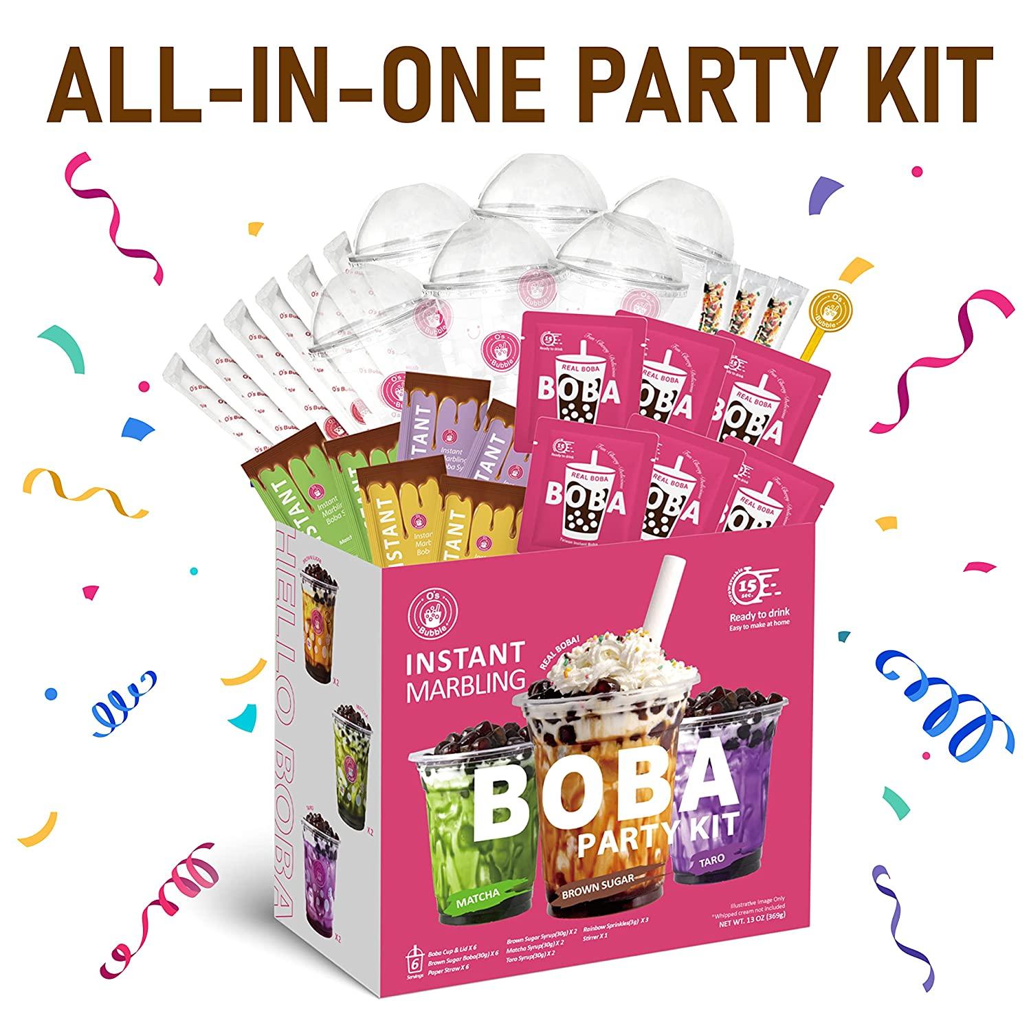 O's bubble boba Tea Kit Instant Marbling Boba Tea Party Kit 6