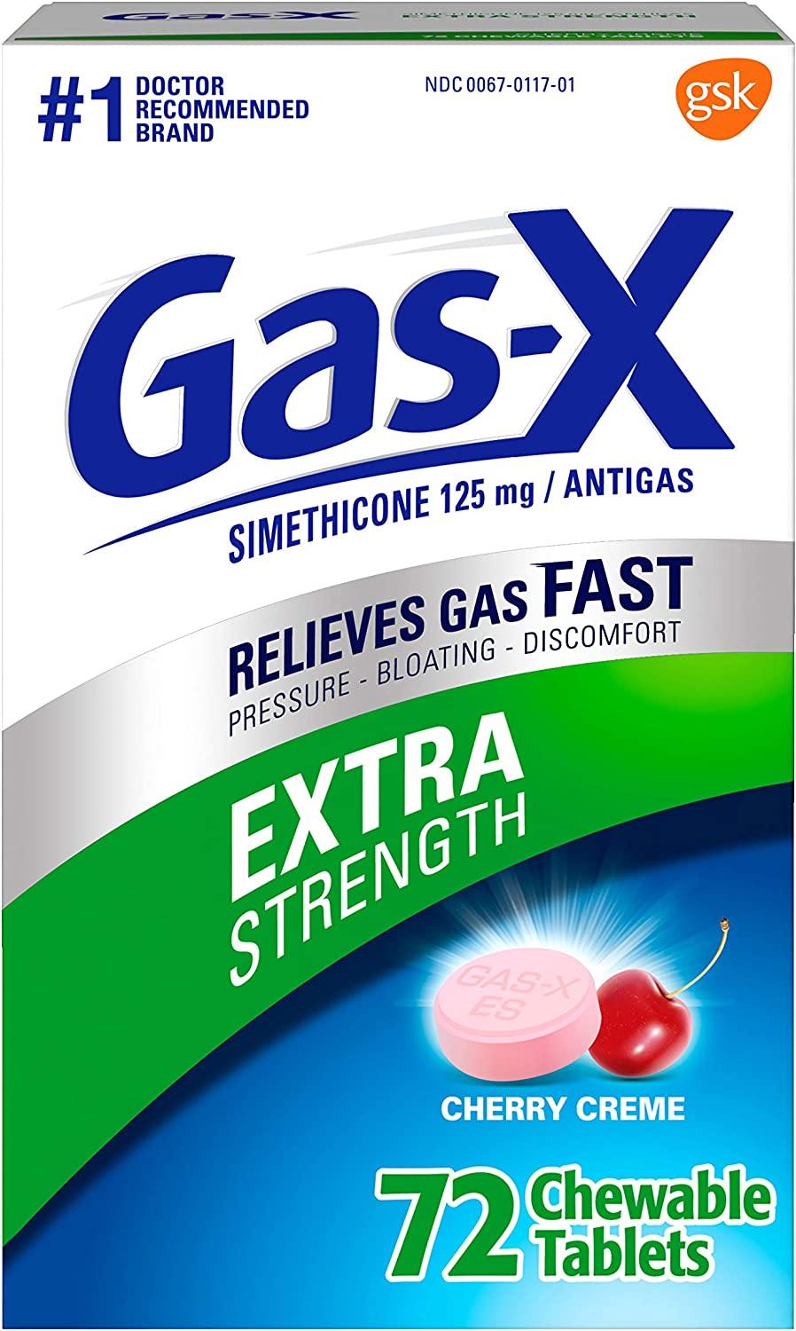 GasX Extra Strength Chewable Gas Relief Tablets Simethicone 125mg
