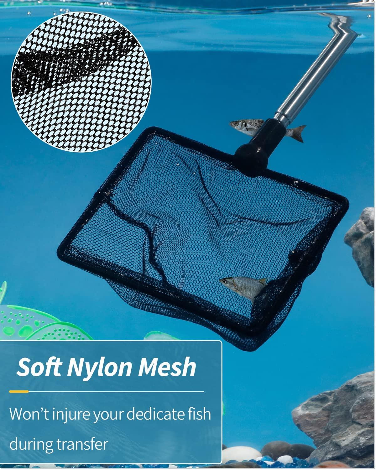 Pawfly Extendable Aquarium Fish Net - 9-24 Inch Long Handle for Betta Fish Tank, Koi Pond, and Pool Pawfly Extendable Aquarium Fish Net - 9-24 Inch Long Handle for Betta Fish Tank, Koi Pond, and Pool