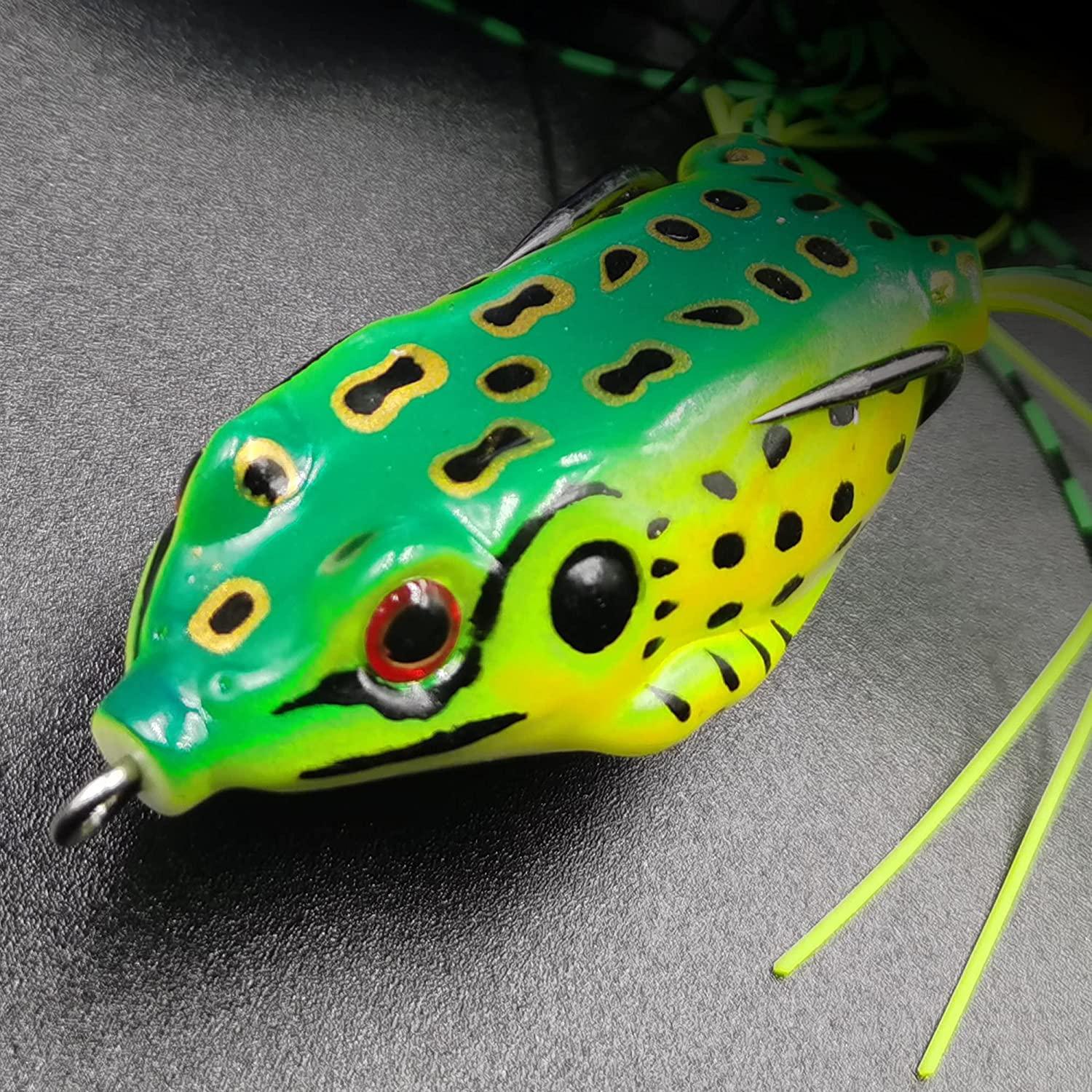 LENPABY 5pcs Frog Lure Ray Frog Topwater Fishing Crankbait Lures/Artificial  Soft Bait 5.5CM 8G Soft Tube Bait ,Especially for Bass Snakehead  ,Freshwater Soft Bai Musky Tackle Box Spitted weedless bas