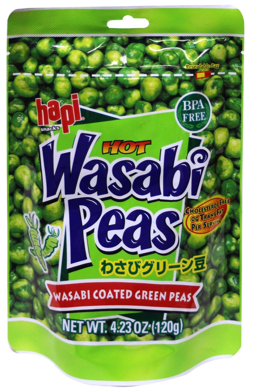 Hapi Wasabi Coated Green Peas, 4.23 oz (Pack of 3)