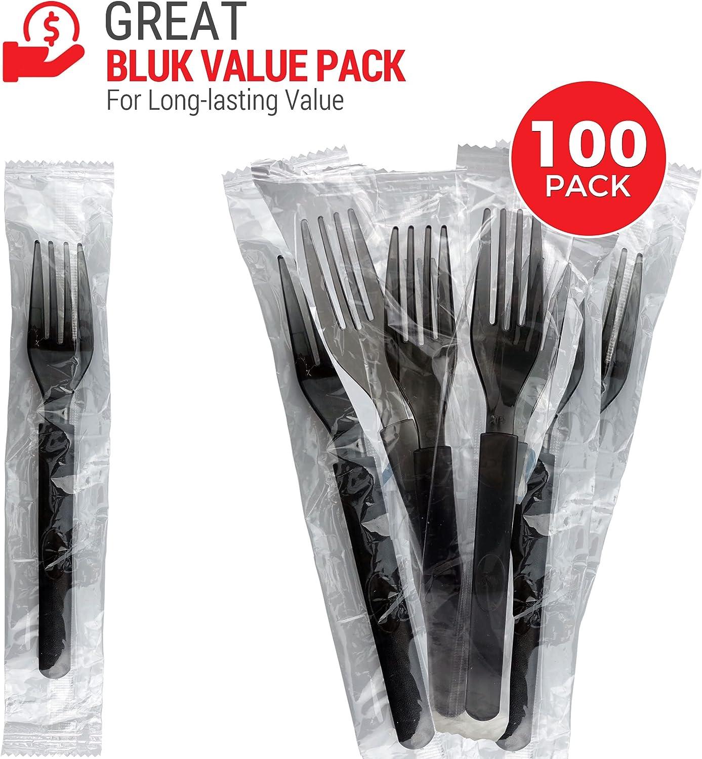 Clear Plastic Forks, 100 Count: Heavy Duty and Disposable Utensils, Great for Parties, Picnics, Office & School