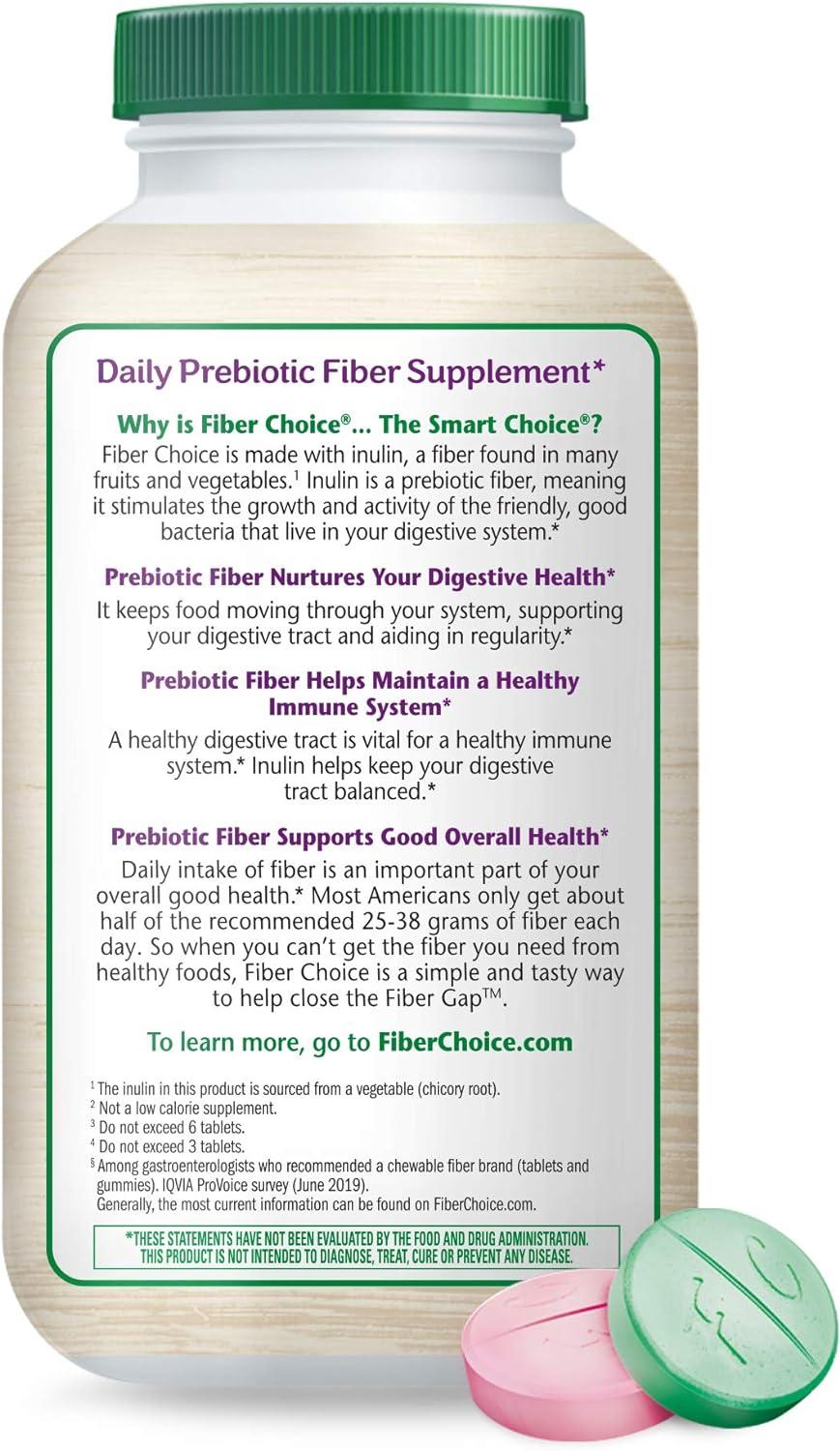 Fiber Choice Prebiotic Fiber Supplement, Bone Health, Sugar-Free