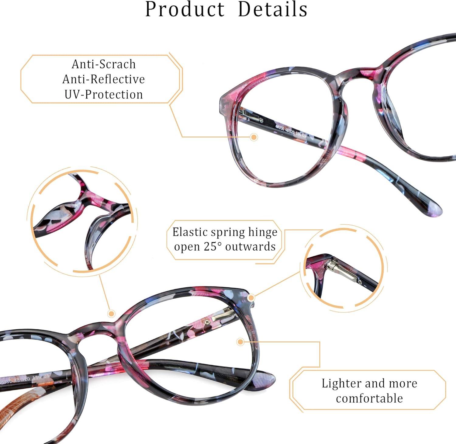 LifeArt Blue Light Blocking Glasses for Women Anti Eyestrain Computer  Gaming Glasses Floral Design Magnification) Protect Your Vision