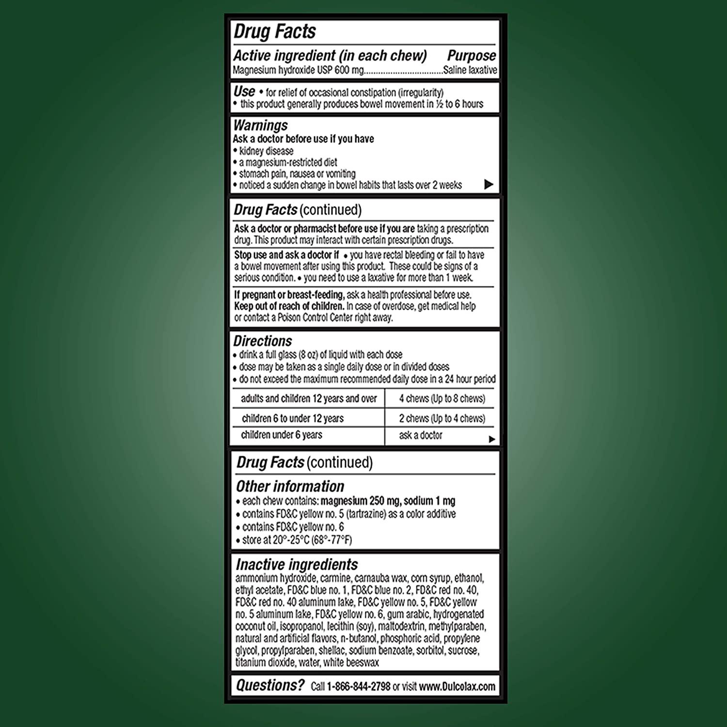 Dulcolax Chewy Fruit Bites 30ct Cherry Berry Saline Laxative for