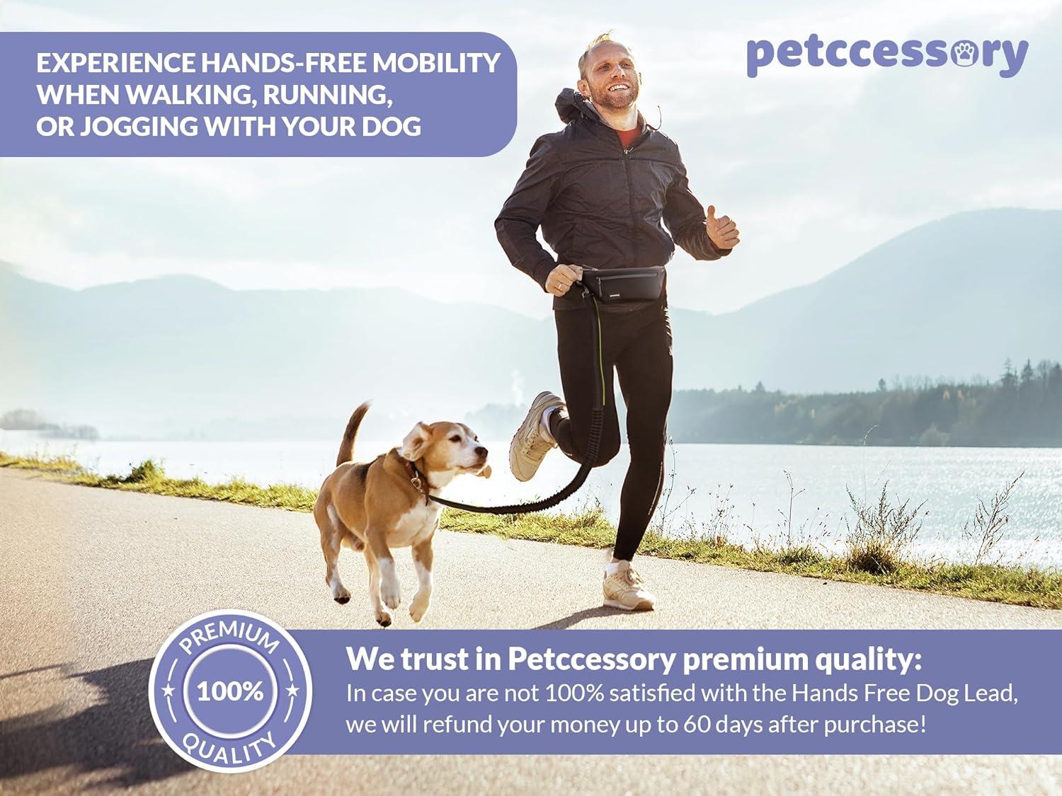 Petccessory Hands Free Dog Lead with Adjustable Waist Belt