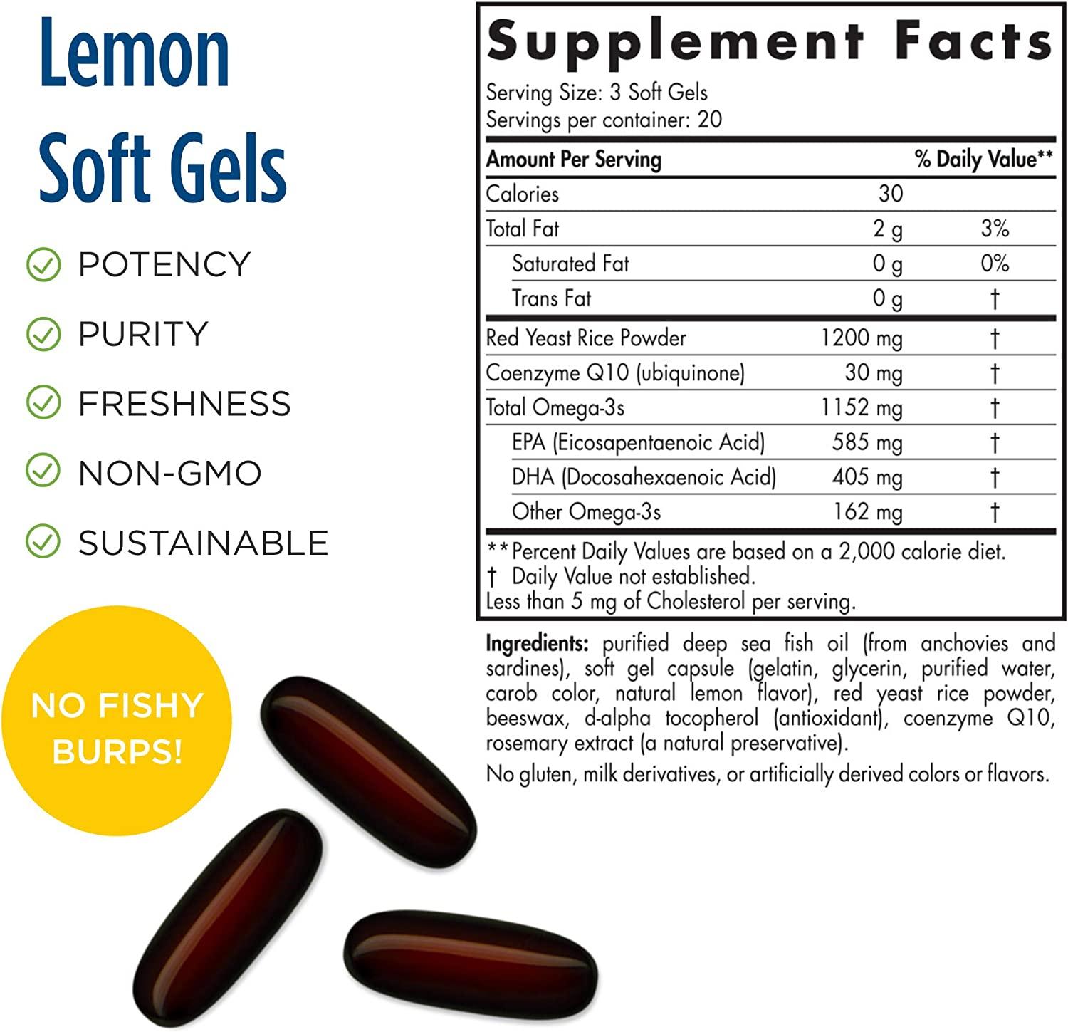 Nordic Naturals Omega LDL With Red Yeast Rice and CoQ10 1152 mg 60 Soft