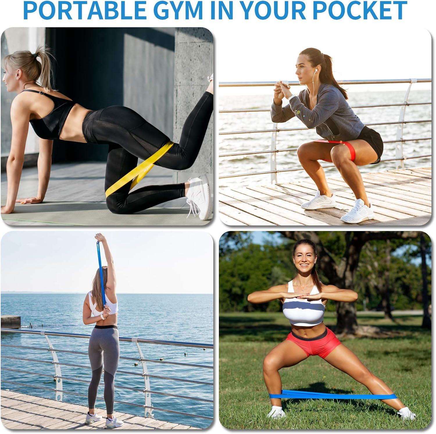 Resistance Loop Bands Non-Slip Resistance Exercise Bands with 5 Resistance Levels - Premium Workout Bands Sets