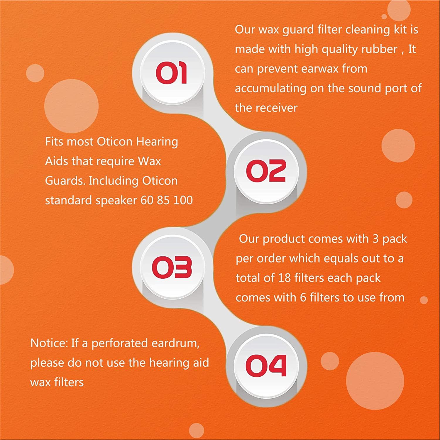 Wax Guards for Oticon ProWax MiniFit Hearing Aid Supplies Replacement