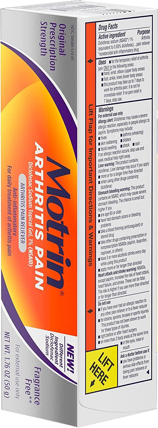 Motrin Arthritis Pain Relief Diclofenac Sodium Topical Gel 1, Anti