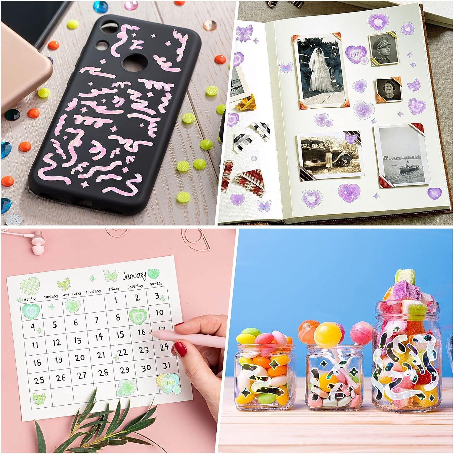 Korean Deco Stickers Set, DIY Colorful Glitter Self Adhesive Stickers with  Cute Animal Pattern, Kpop Potocard Korean Stickers, Cute Deco Stickers for