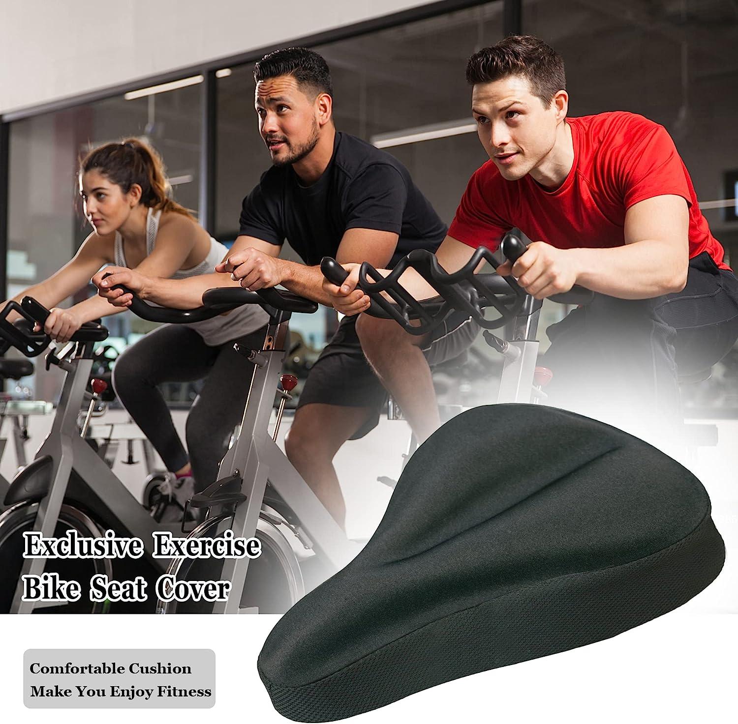 MERACH Exercise Bike Seat Cushion - Most Comfortable Gel Padded Bike Seat Cover for Men & Women, Compatible with Cruiser, Stationary Bike, Exercise