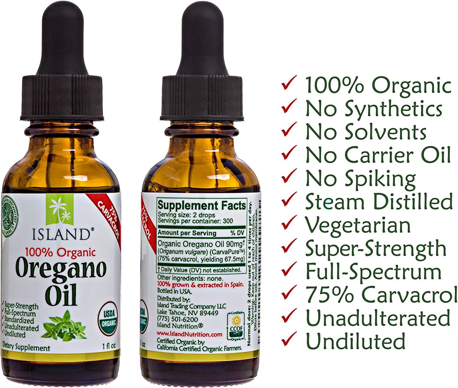 Organic Oregano Oil Liquid Drops 100 Pure & Undiluted (1 oz) USDA