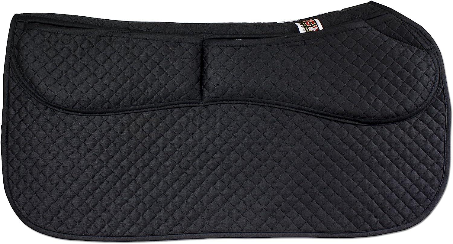 ECP Diamond Quilted Western Saddle Pad - All Purpose Horse Riding Pad With Shock Absorption