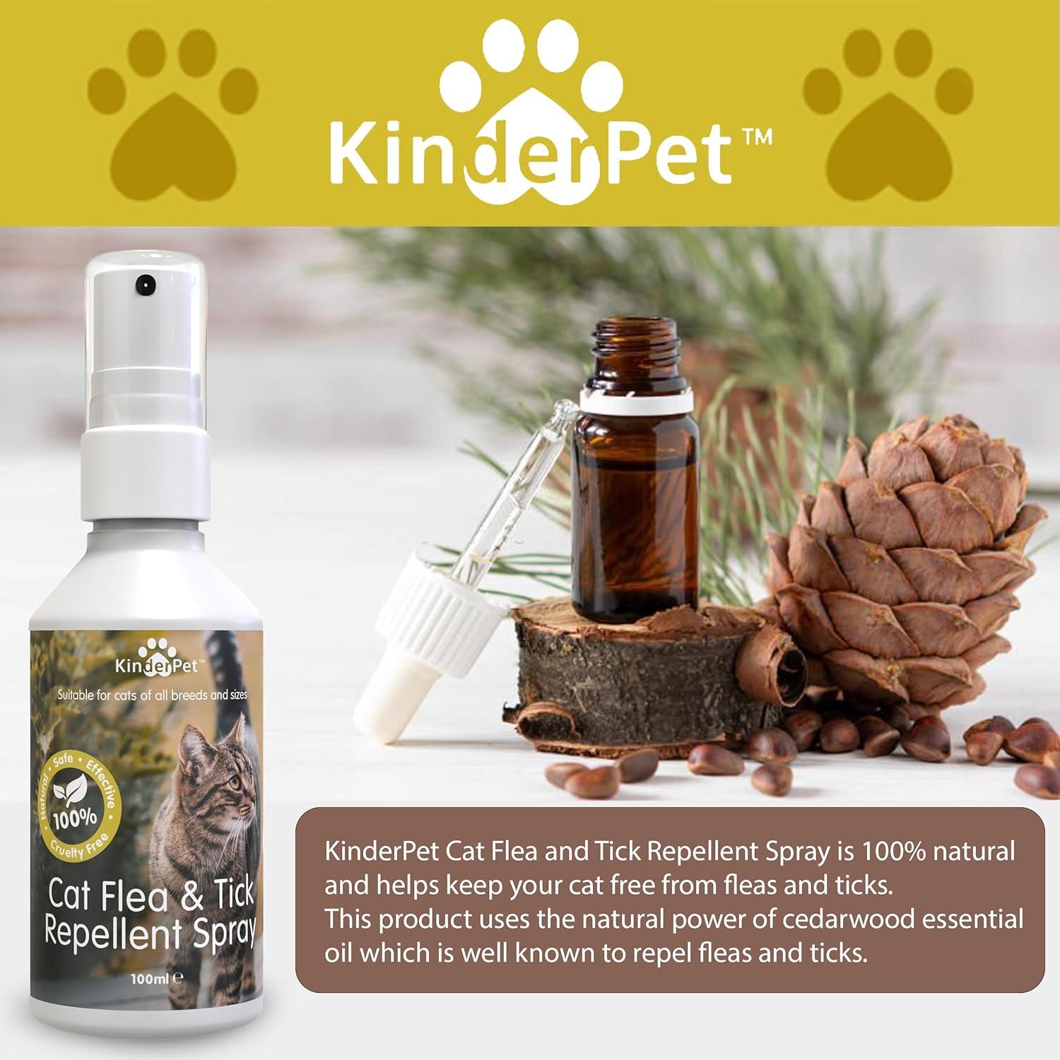 Image showcasing KinderPet Eco Cat Flea Treatment Tick Lice Mite Control Spray Kill ...