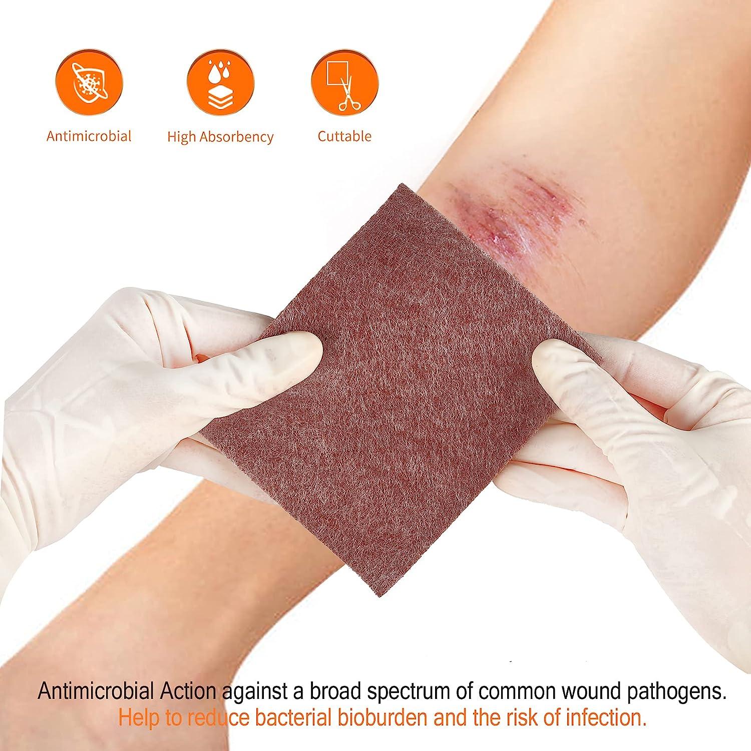 Silver Calcium Alginate Wound Dressing Pad 4x5 High Absorbency Non