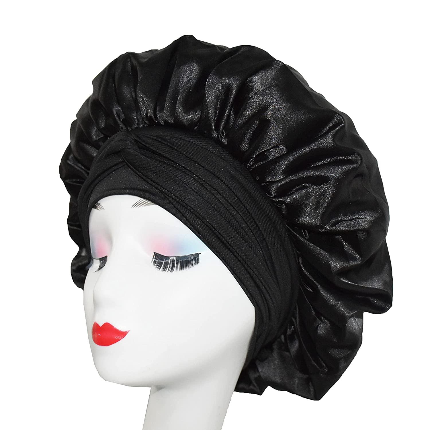 Bonnet Queen Black Silk Bonnet Satin Hair Bonnet For Sleeping