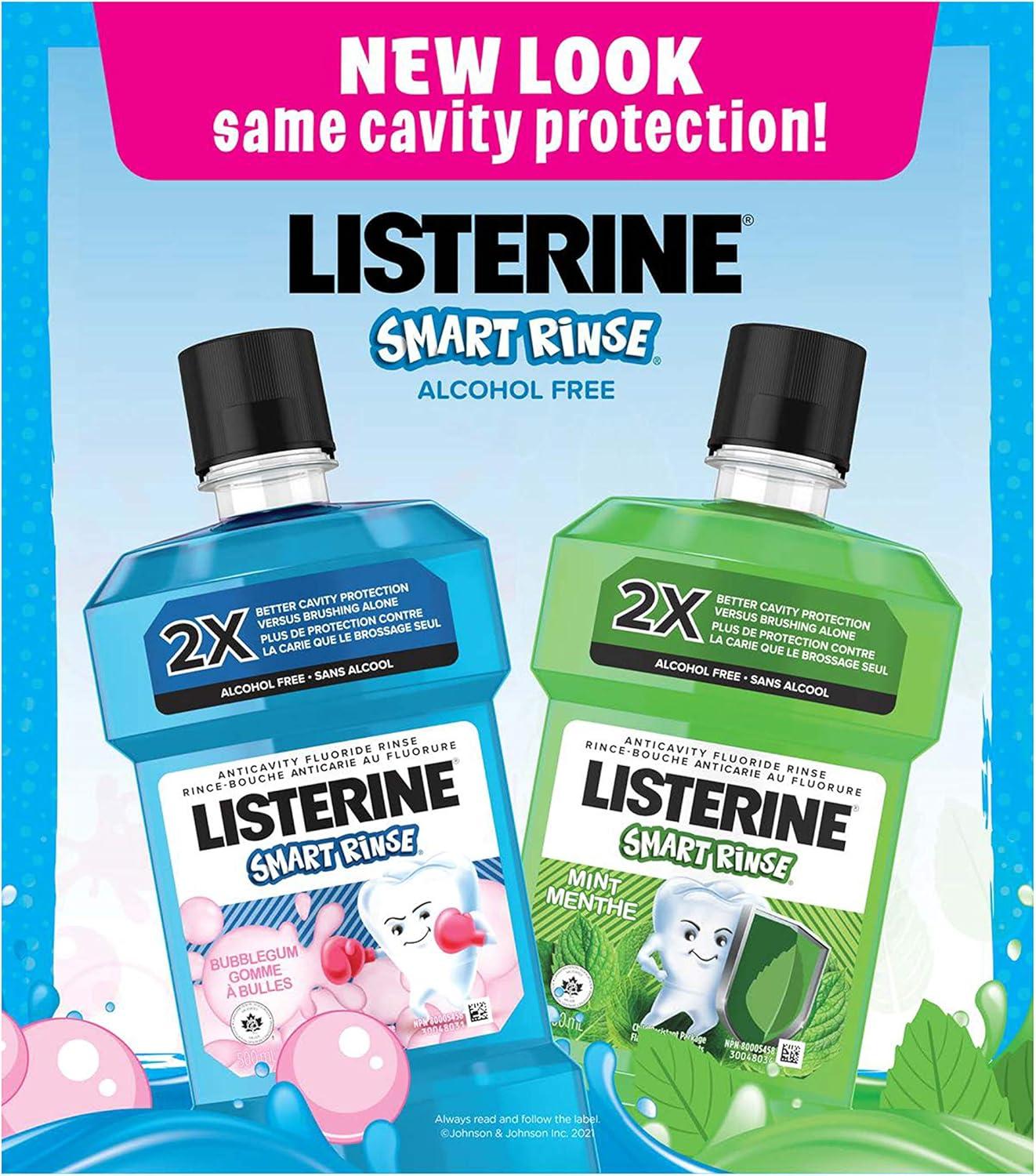 LISTERINE Smart Rinse Kids, Collutorio bambini 0% alcol ai Frutti Rossi