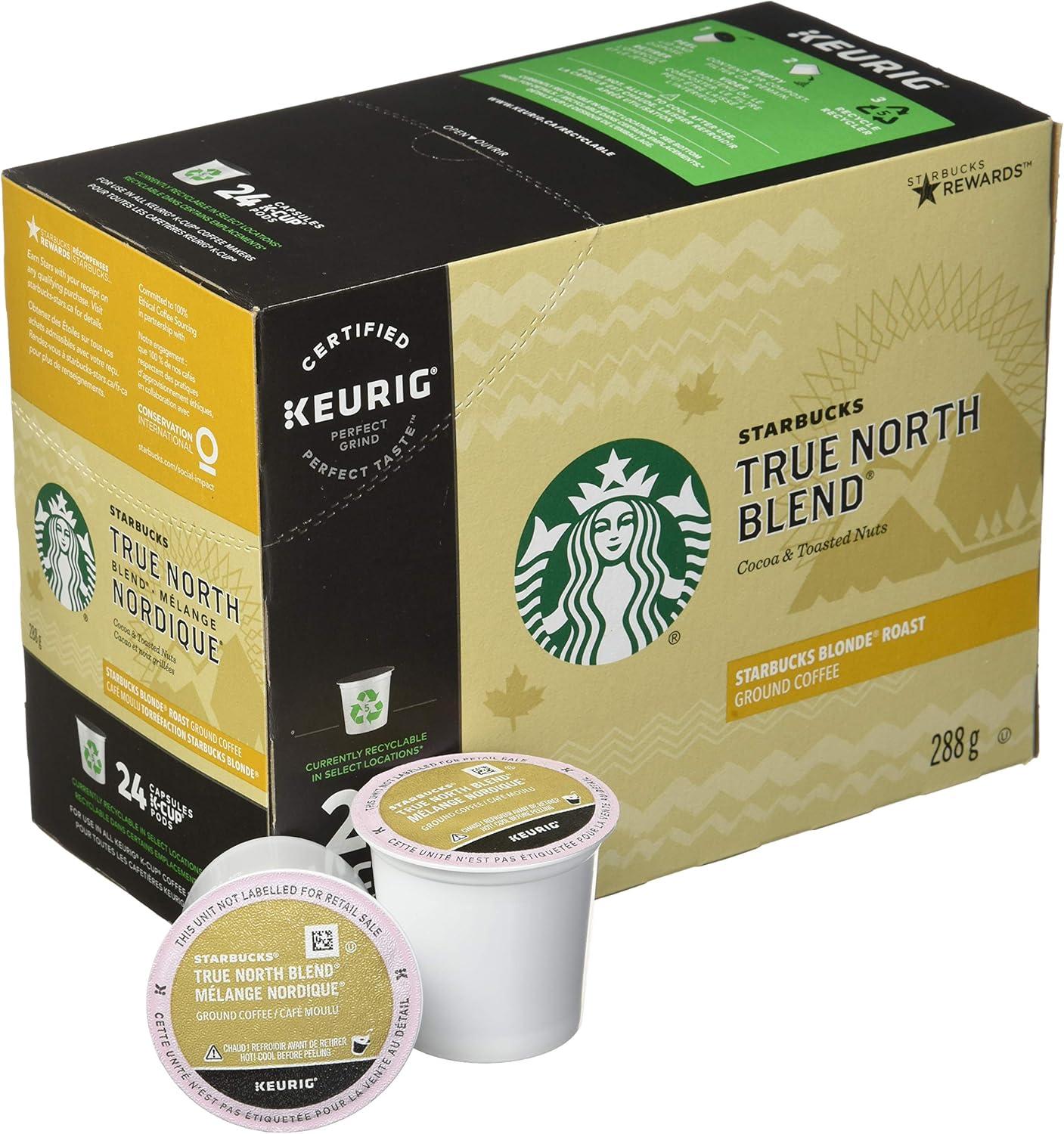 Starbucks True North Blonde Light Roast Coffee Single Serve Keurig K-cup  Pods 6 Boxes 60
