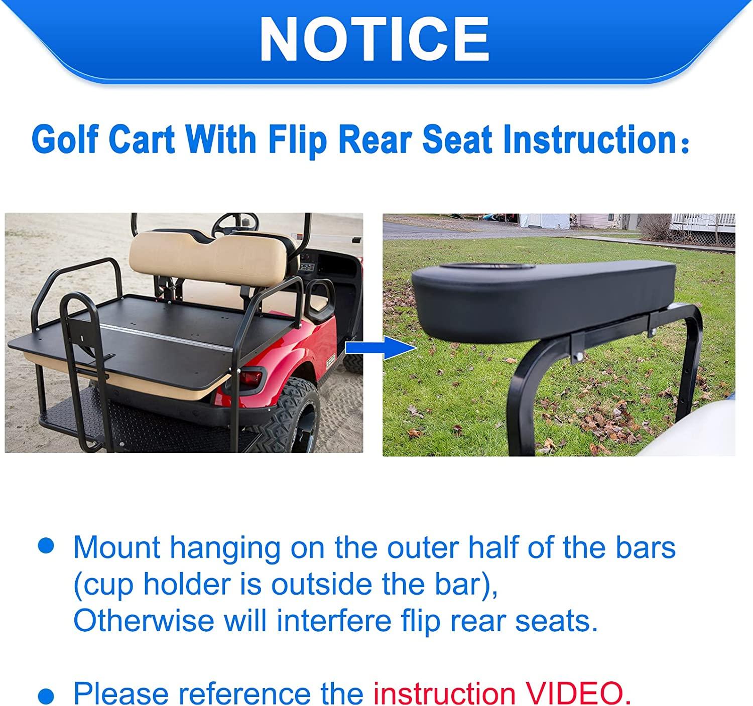 Roykaw Golf Cart Armrest with Cup Holder Upgrade Support Frame, No