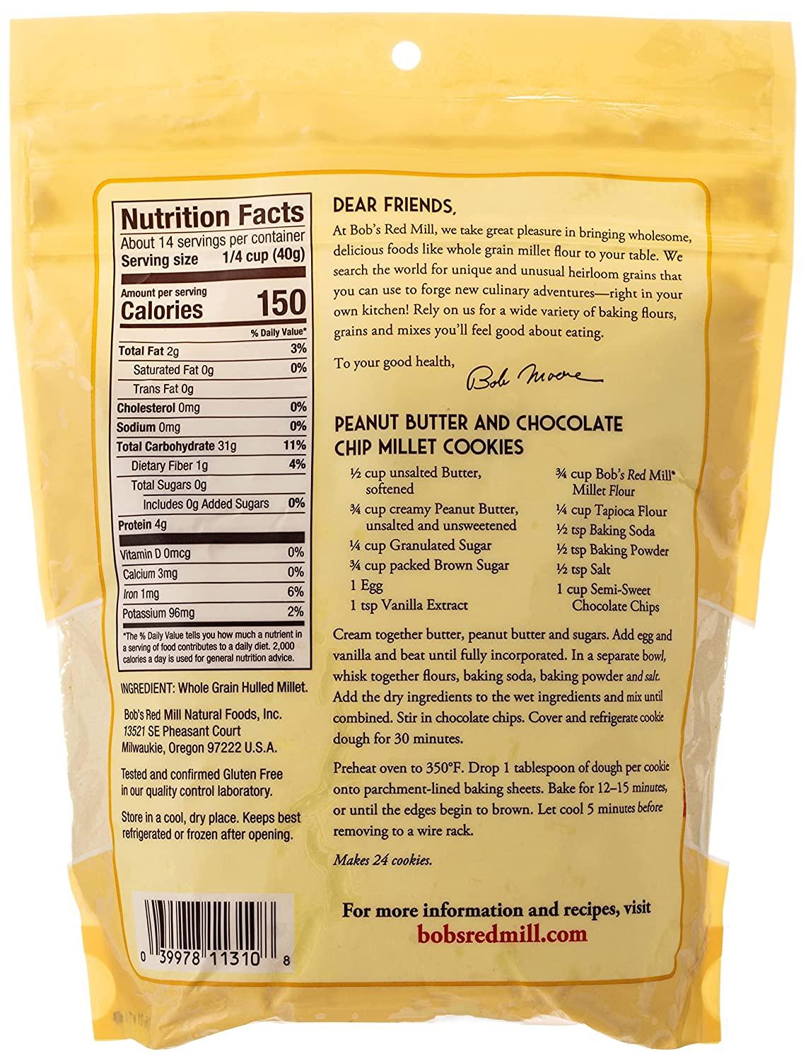 Bob's Red Mill Millet Flour Whole Grain 20 oz (567 g)